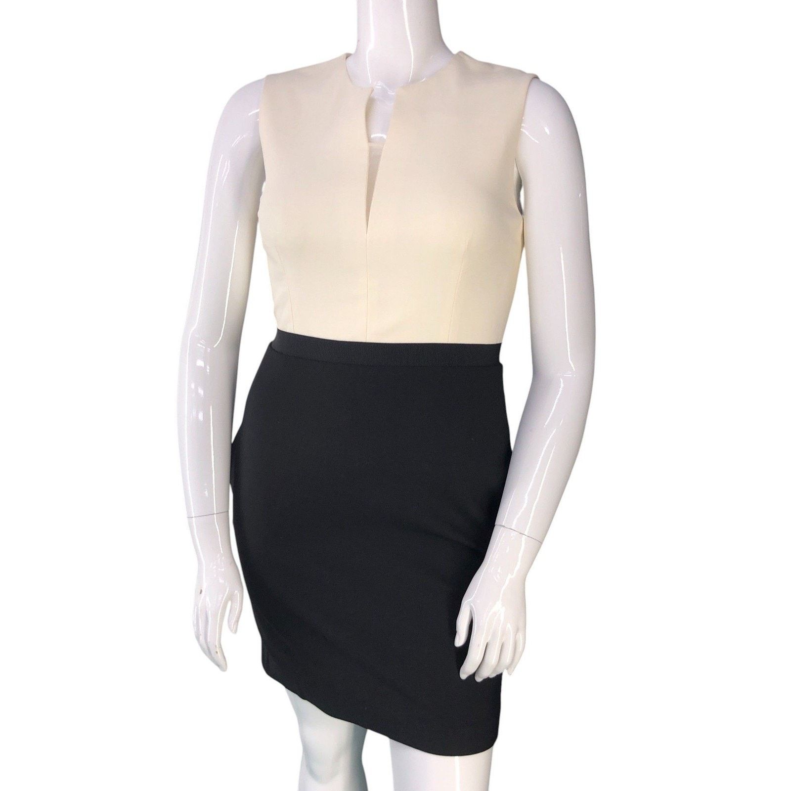 3.1 Phillip Lim 3.1 Phillip Lim Dress 10 Ivory Black Sheath Sleeveless Size L / US 10 / IT 46 - 1 Thumbnail