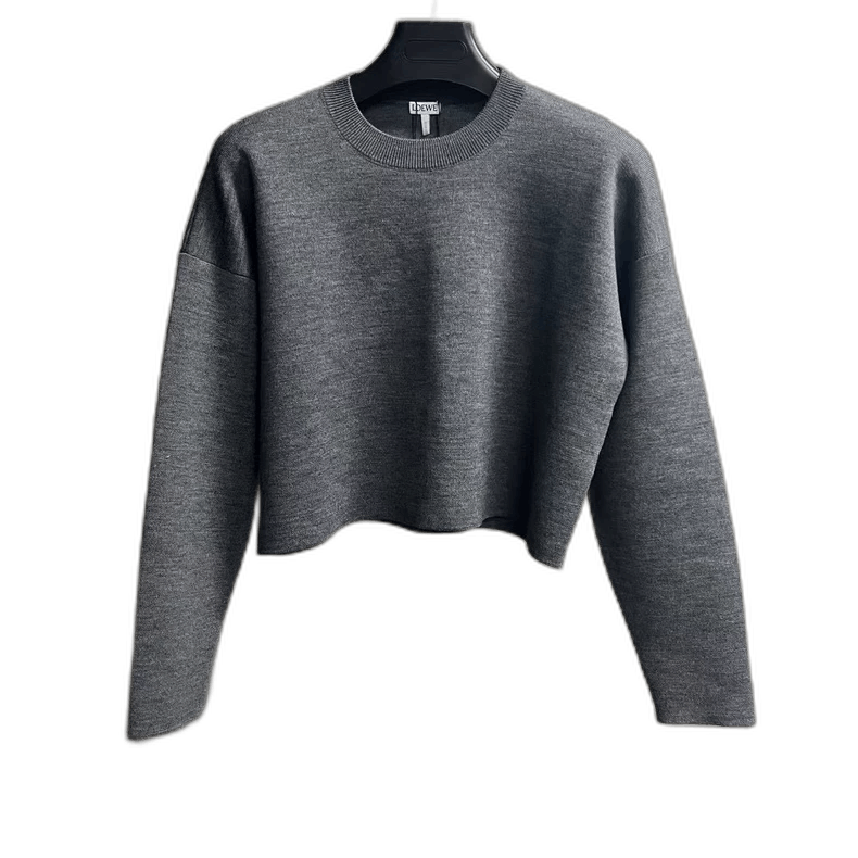 Loewe Loewe Short Grey Cropped Sweater Size S Size US S / EU 44-46 / 1 - 1 Thumbnail