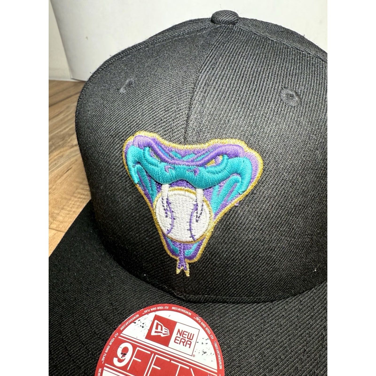 New Era VINTAGE New Era Baseball Cap Mens One Size Black HERITAGE ARIZONA DIAMONDBACKS SNAPBACK COOPERSTOWN VTG RETRO 90s LOGO Size ONE SIZE - 2 Thumbnail