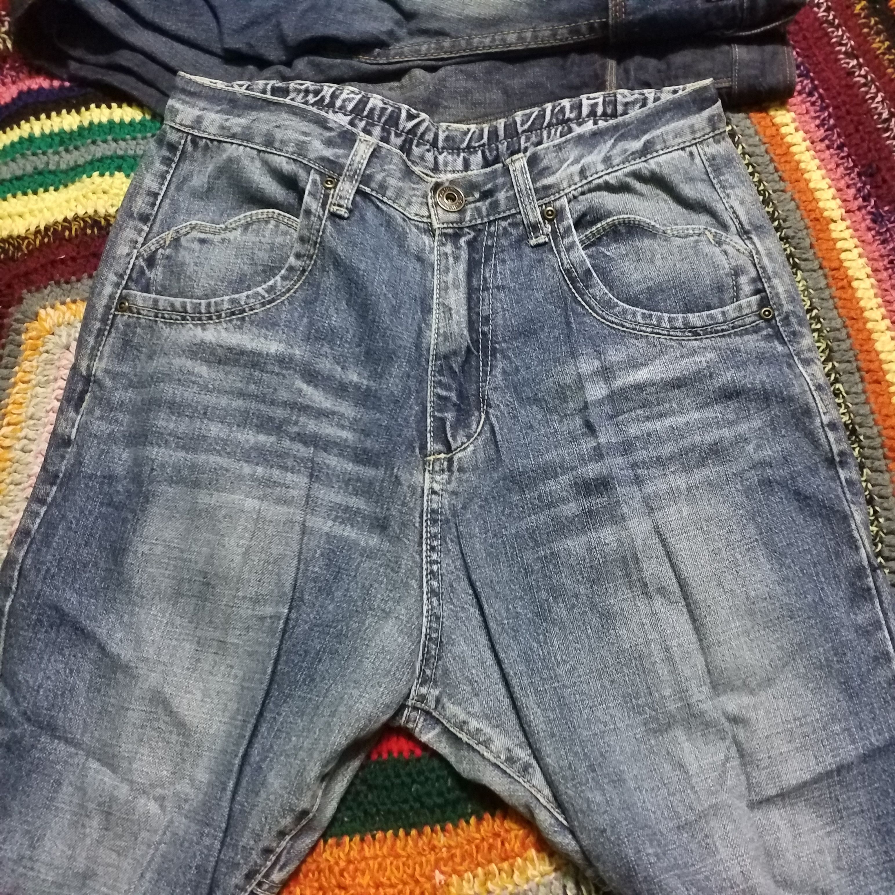 Japanese Brand DENIM LOVE BUTT DESIGN BIG BACK POCKET Size 32" / US 10 / IT 46 - 5 Thumbnail