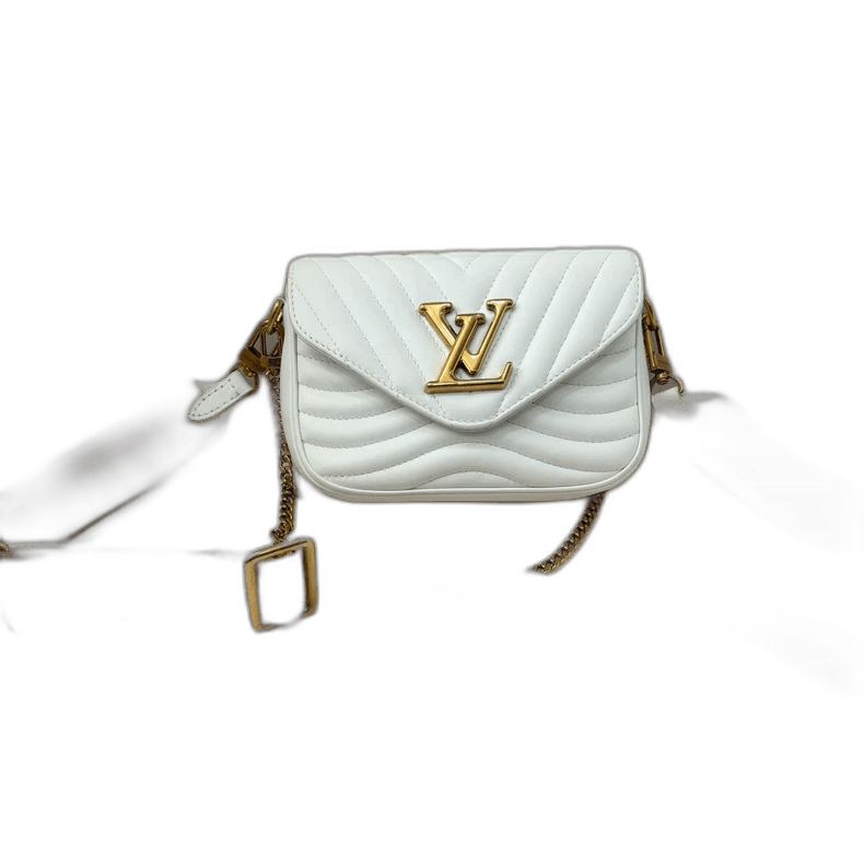 Louis Vuitton Lv White Crossbody Bag With Gold Details, Men's