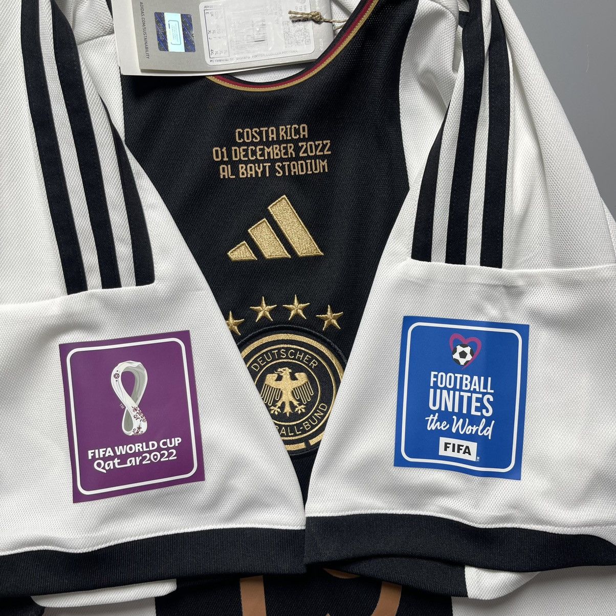 Adidas GERMANY ADIDAS 2022 WORLD CUP SOCCER HOME JERSEY #19 SANE Size US XL / EU 56 / 4 - 7 Thumbnail