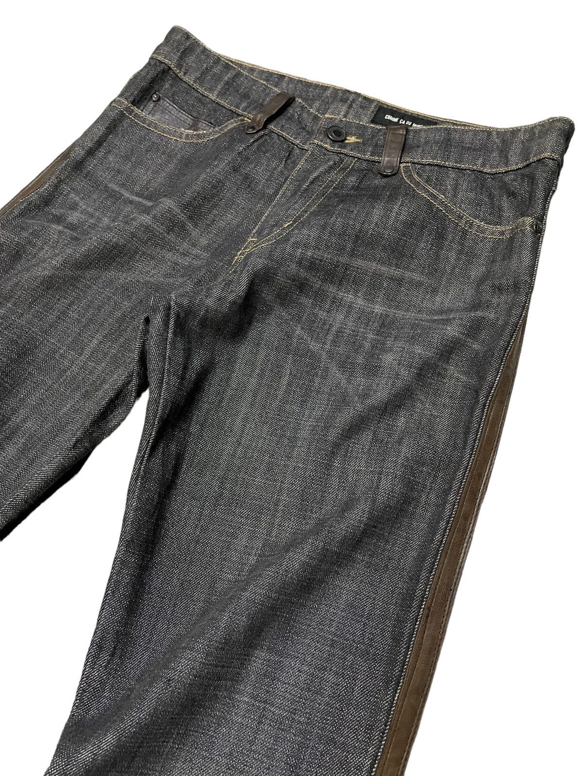 Le Grande Bleu (L.G.B.) Comme Ca Du Mode Leather Side Trimmed Flared Jeans Size US 30 / EU 46 - 5 Thumbnail