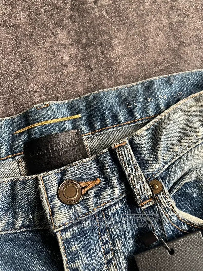 Saint Laurent Paris Saint Laurent Paris Patch Denim Pants Size US 27 - 5 Thumbnail