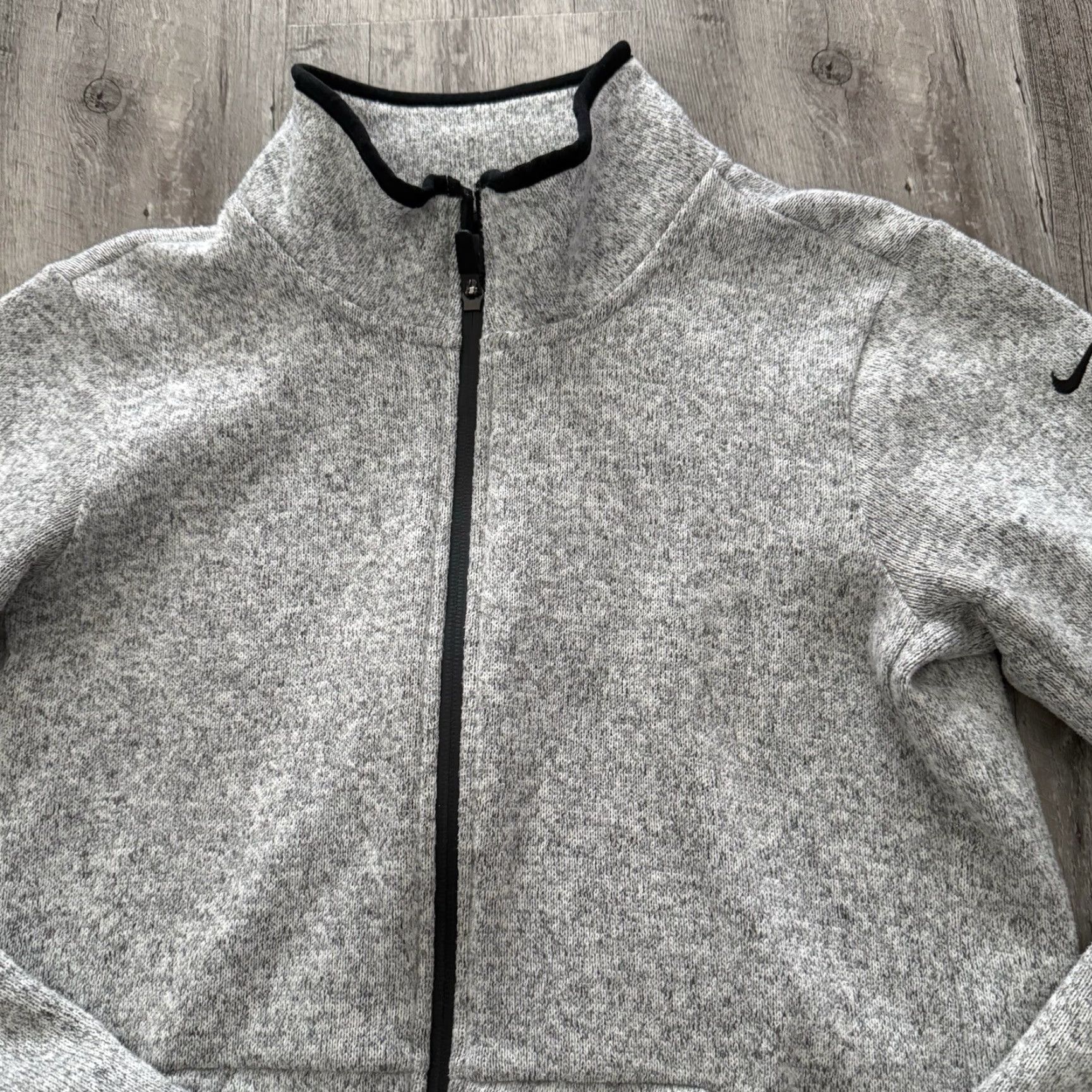 Nike NIKE Therma-Fit Jacket Womens M Gray Knit Full Zip Athleisure Pockets Thumb Holes Athletic Sport Outdoor 806983 Womens Size M / US 6-8 / IT 42-44 - 3 Thumbnail