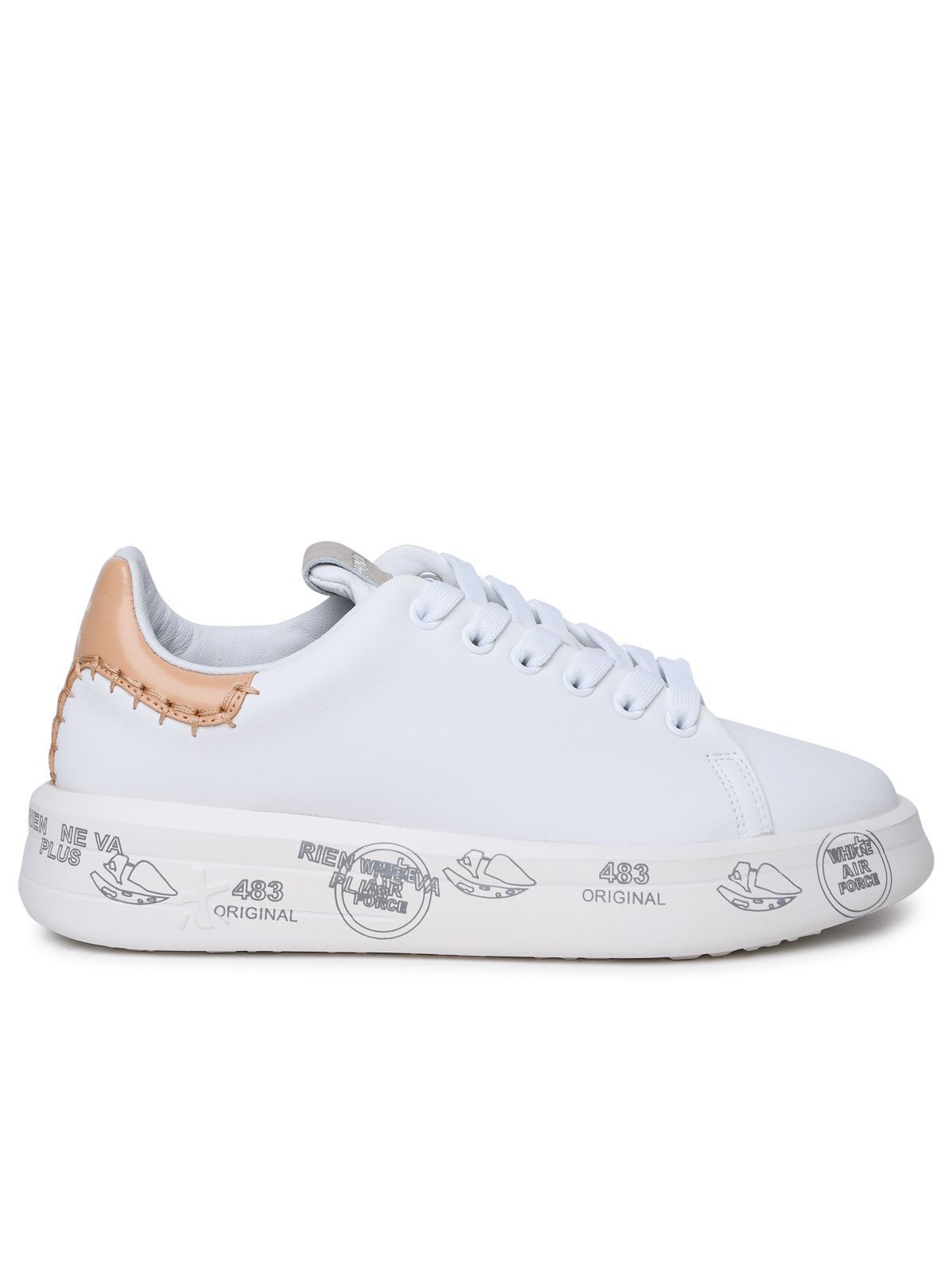 image of Premiata 'belle' White Leather Sneakers, Women's (Size 6)