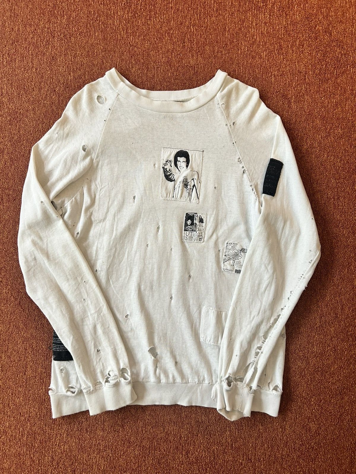 AW01 Raf Simons Riot Riot Riot Patched Longsleeve