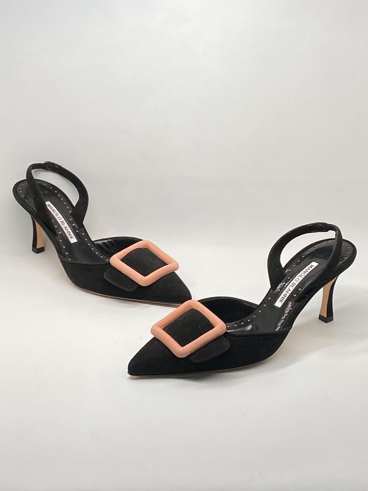 Manolo Blahnik Manolo Blahnik Maysli Suede Buckle Slingback Pumps size 36 Size US 6 / IT 36 - 3 Thumbnail