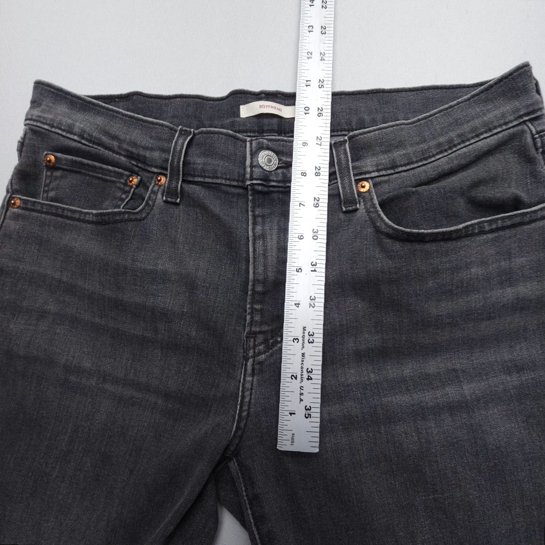 Levi's Levi's Jeans Boyfriend Size 30 Gray Denim Stretch 27" Inseam Mid Rise Regular Fit Women 5-Pocket Design Vintage: No Theme: 90s Size 30" / US 8 / IT 44 - 6 Thumbnail