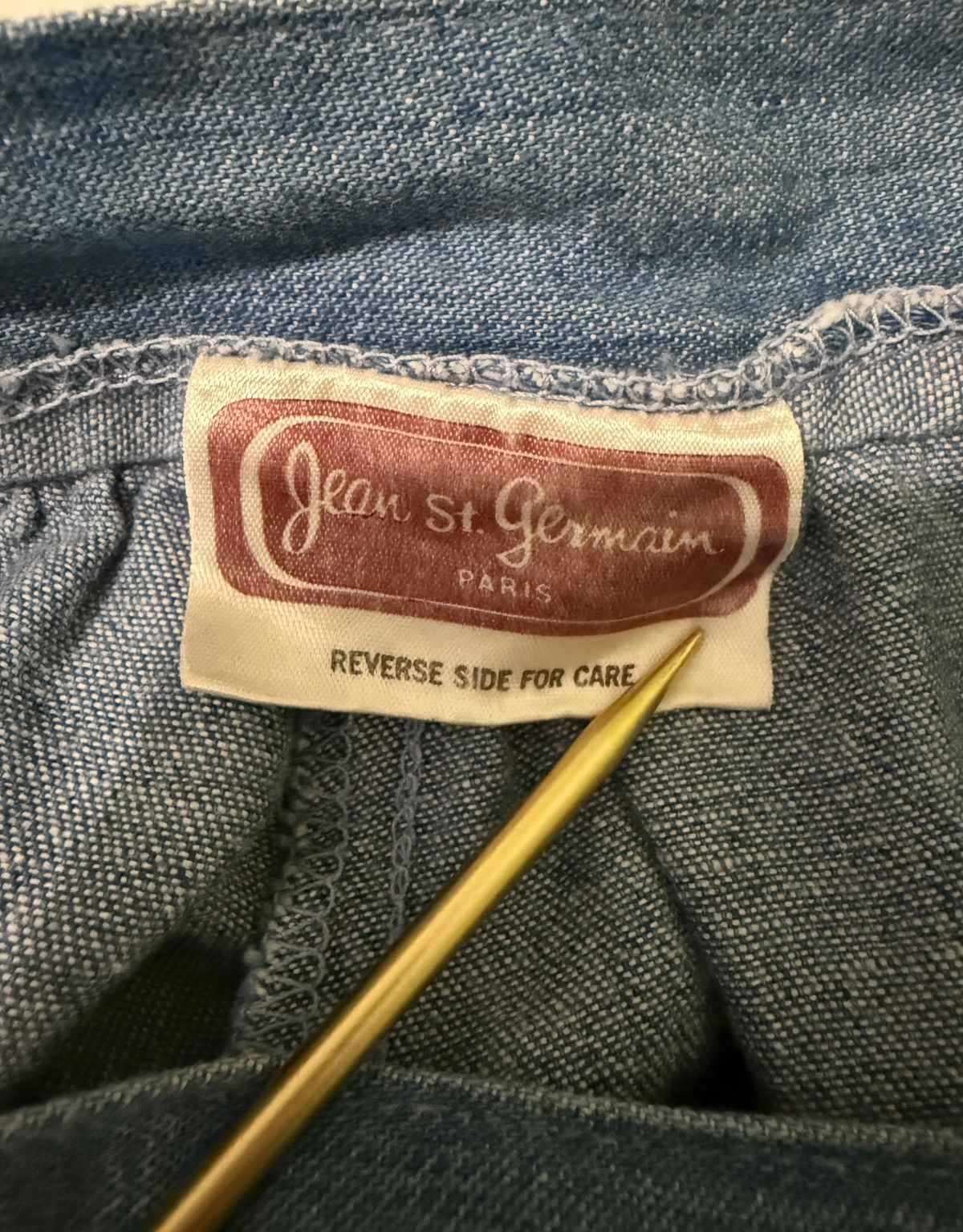 Other Jean Saint Germain Paris Vtg Chambray Pleated Denim Skirt Size 24" / US 00 / IT 34 - 2 Thumbnail