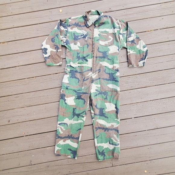 image of Vintage 90's Y2K Retro Military Camo Camouflage Coveralls, Men's (Size 38)