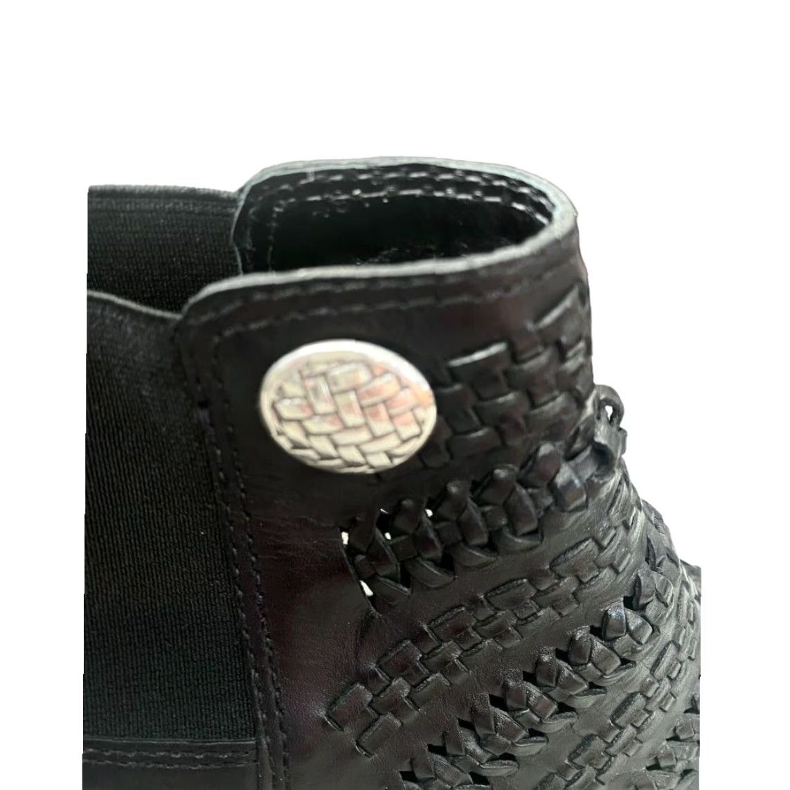 Brighton Brighton Galore Boots Women Bootie Black Woven Leather Button Breathable Block Heel 7.5 Vintage No Size US 8 / IT 38 - 7 Thumbnail
