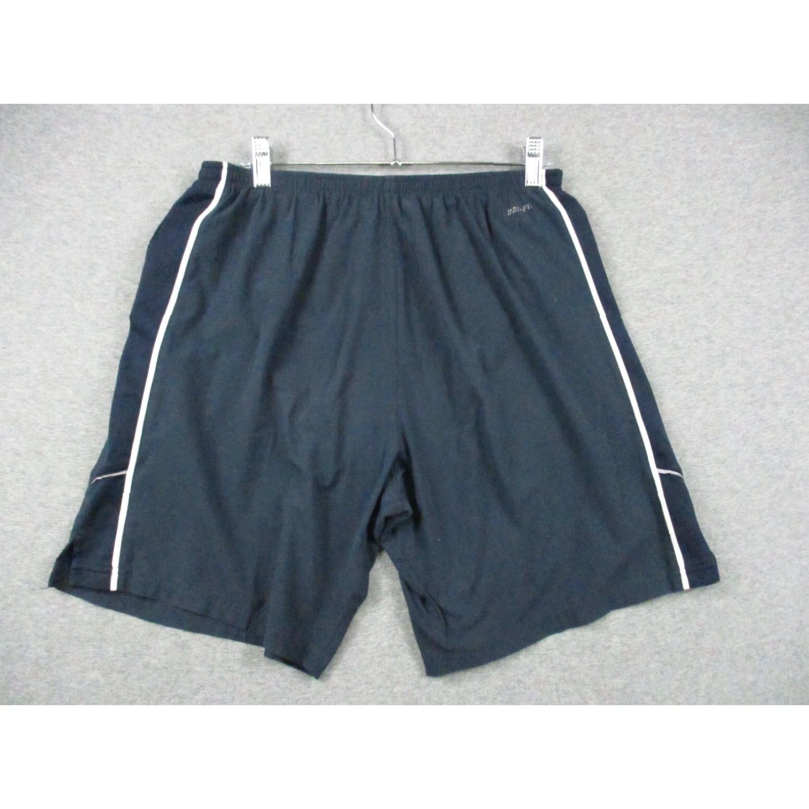 Nike Nike Dri Fit Shorts Large Men Naby Blue Stripe Lined Brief Drawstring Pockets Size US 30 / EU 46 - 6 Thumbnail
