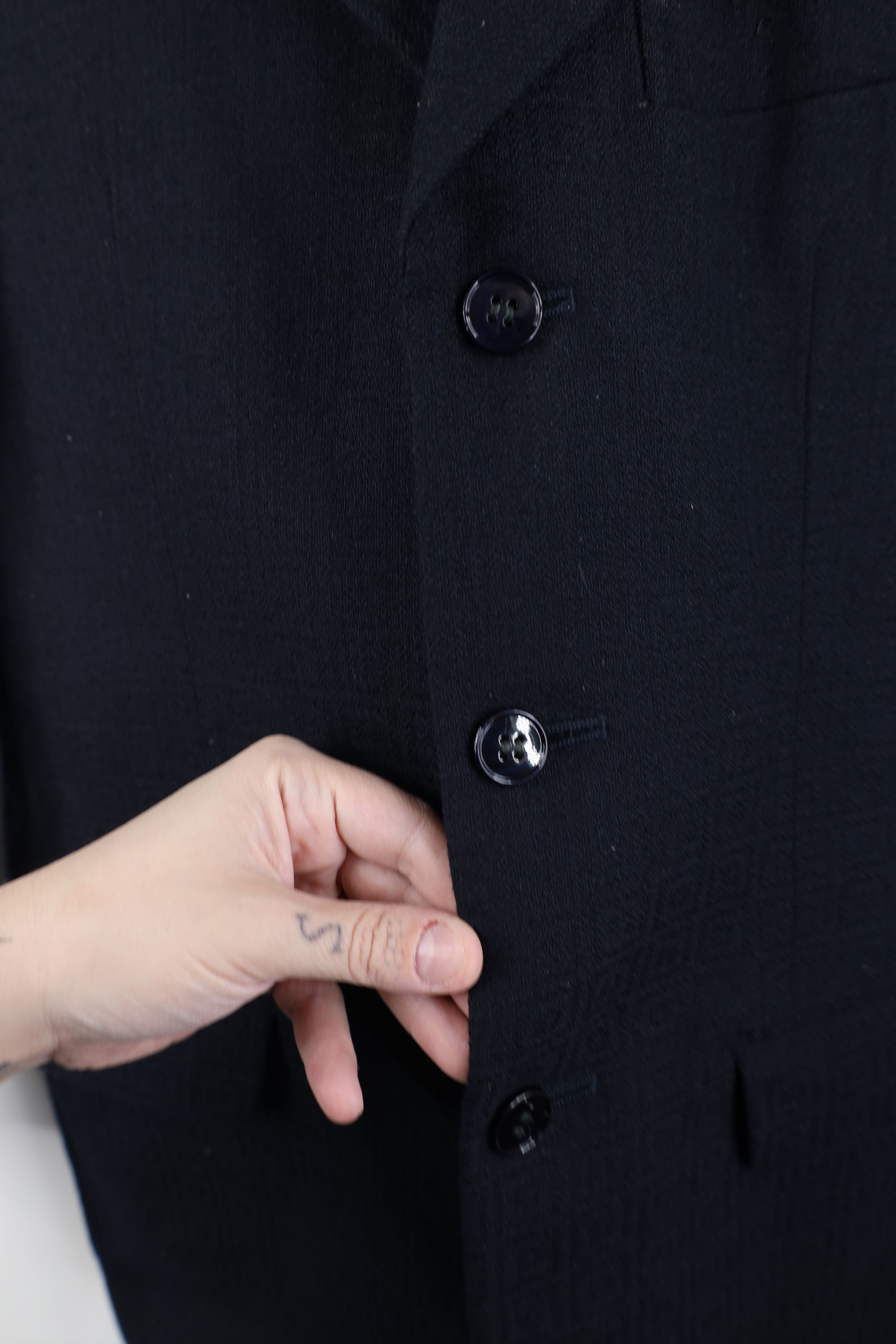 Vintage Deadstock Vintage 30s 40s Button Suit Jacket Navy Geometric Size US XL / EU 56 / 4 - 8 Thumbnail