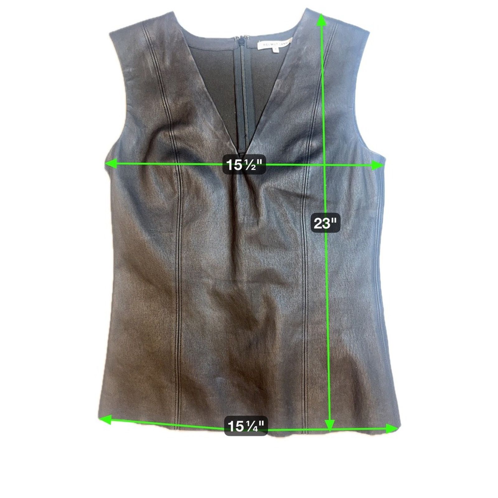 Helmut Lang Helmut Lang Black Leather Top – Minimalist V-Neck – Size 4 Size S / US 4 / IT 40 - 5 Thumbnail