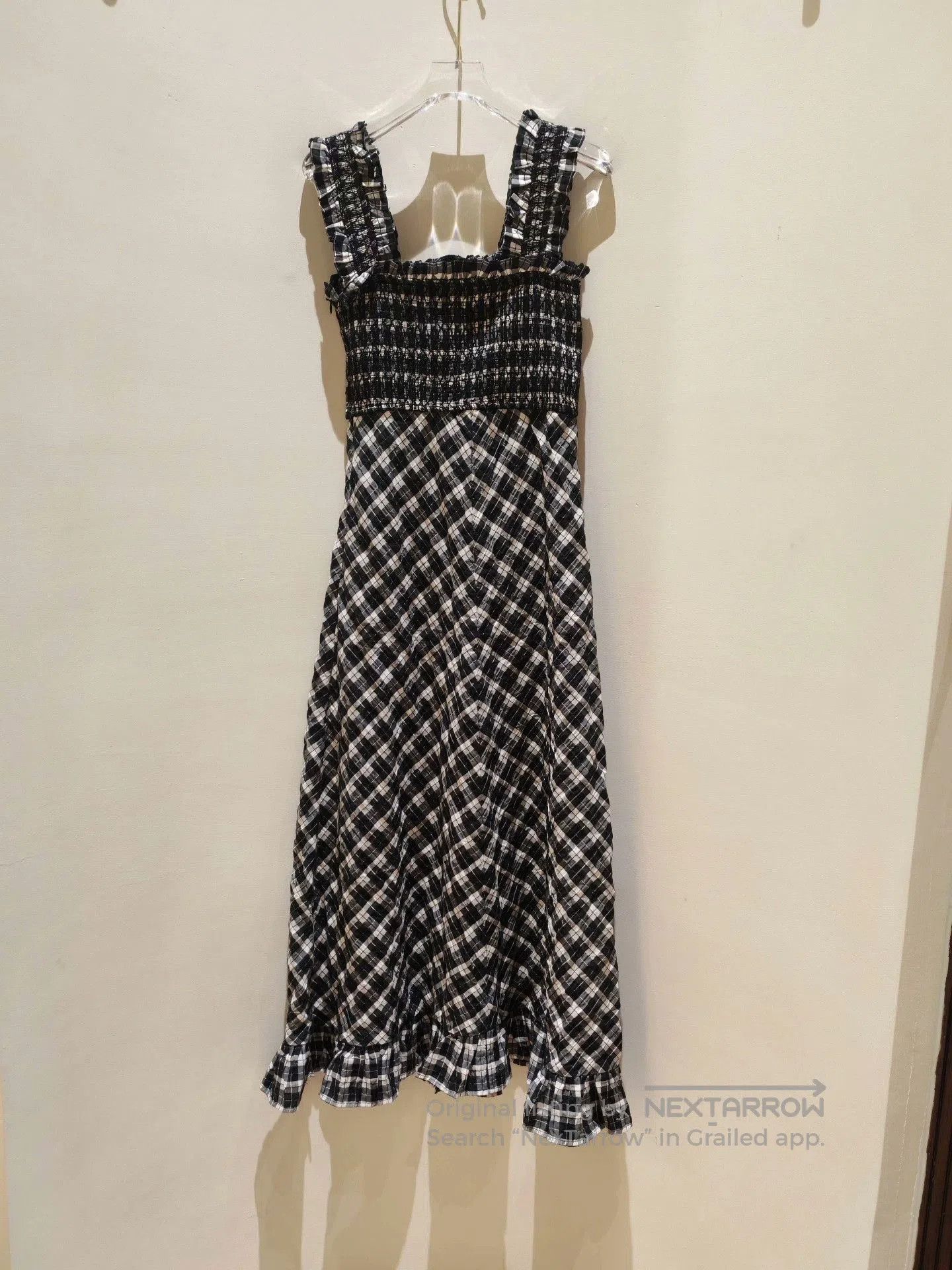 Ganni Ganni Black White Check Slip Dress. Size XXS / US 00 / IT 34 - 2 Thumbnail