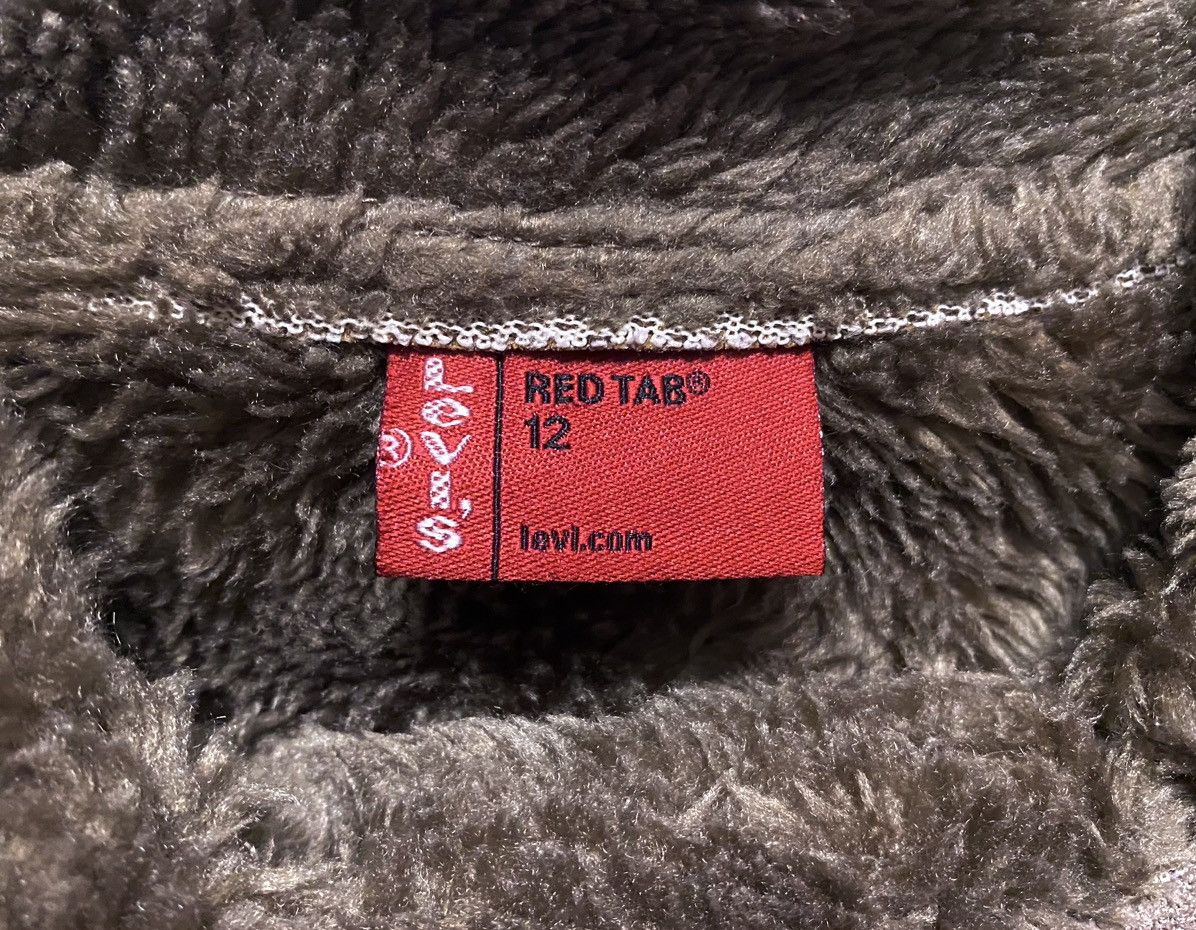 Levi's BigLogo Embroidery Faux Fur Shearling Coat Asymmetric Jacket Size S / US 4 / IT 40 - 16 Thumbnail