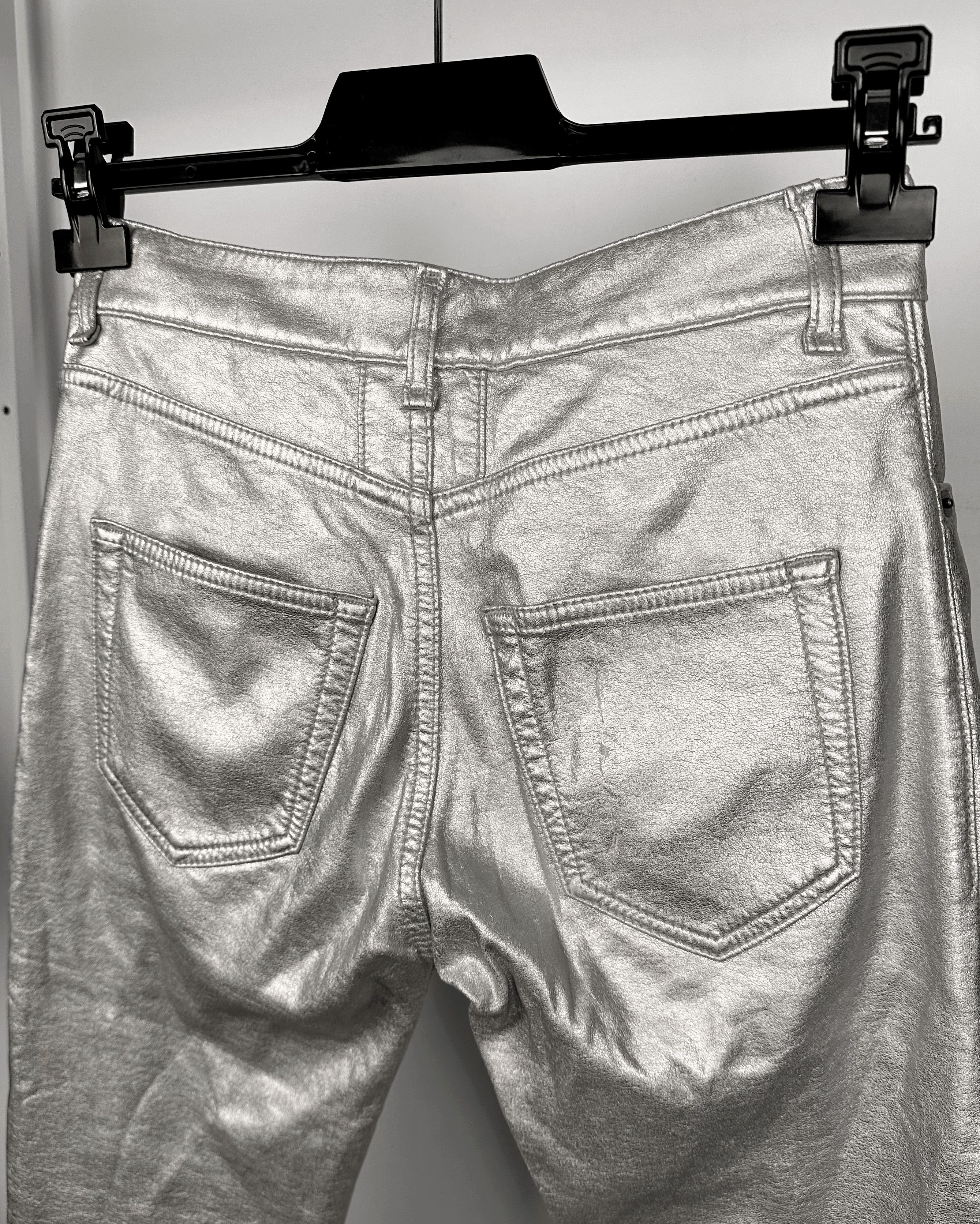Hedi Slimane × Saint Laurent Paris Saint Laurent Paris Silver Sample Faux Leather Pants Size US 28 / EU 44 - 8 Thumbnail