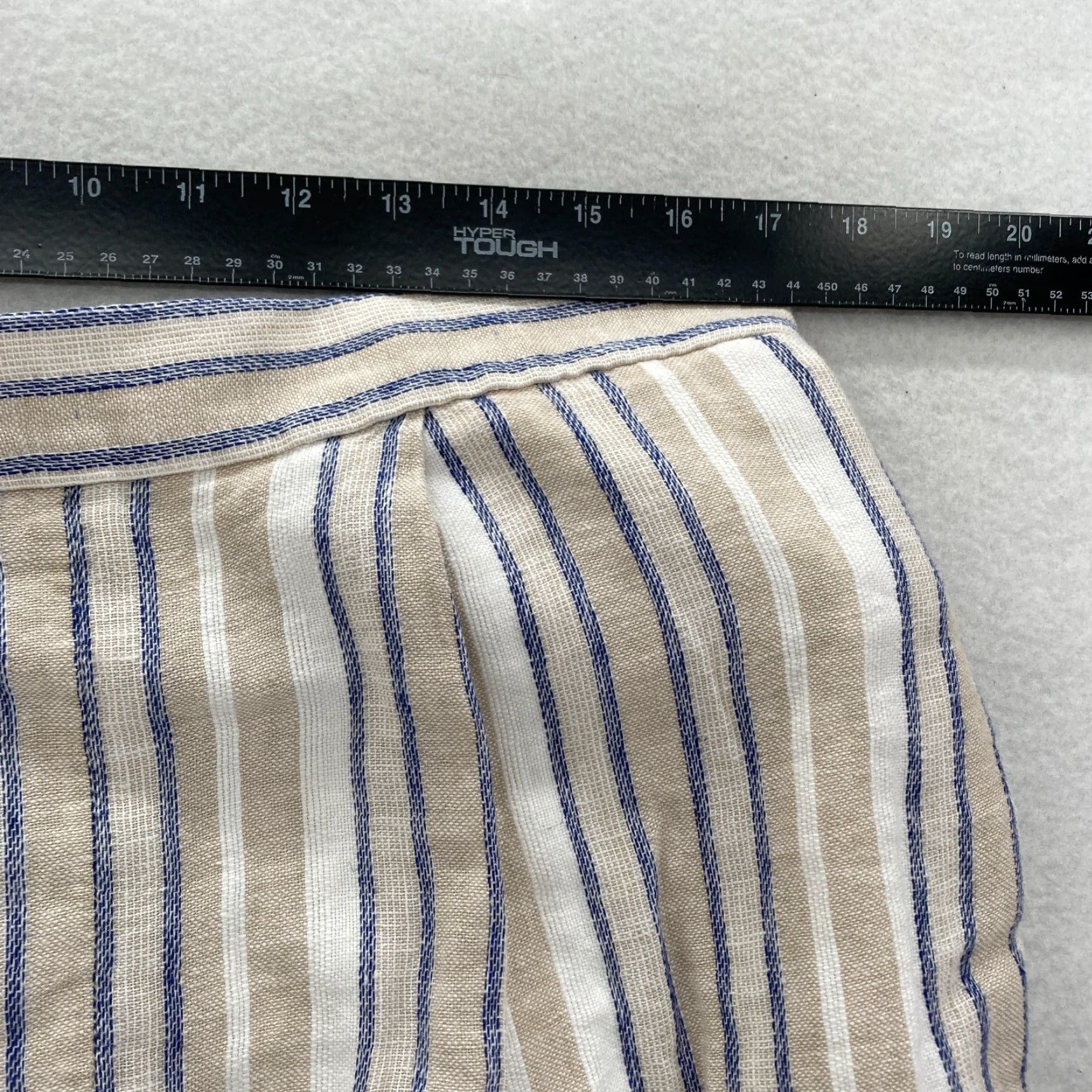 Banana Republic Banana Republic Linen Blend Wide Leg Crop Pants Women's Large Blue Striped Beach Size 24" / US 00 / IT 34 - 7 Thumbnail