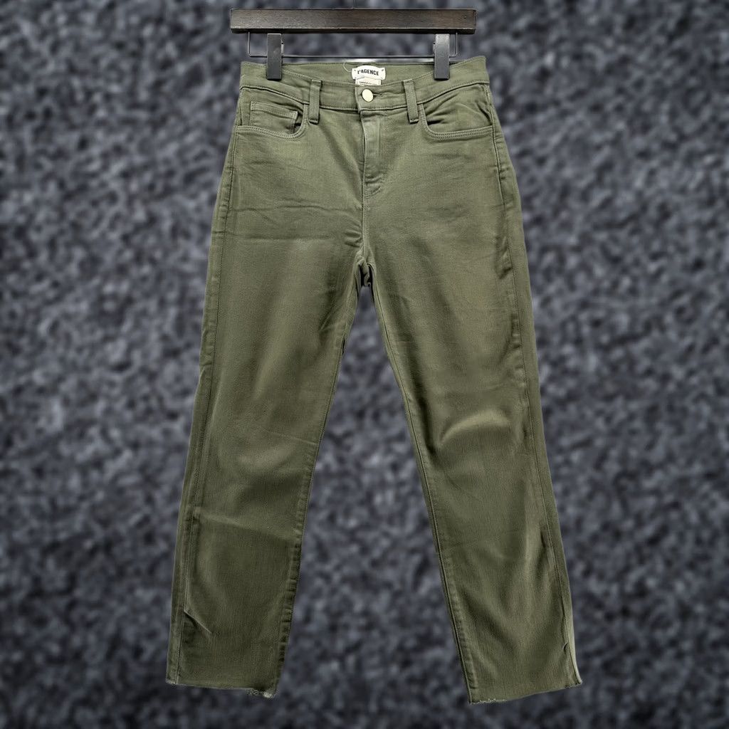 L'AGENCE L'AGENCE Jeans Womens 26 Green High Rise Skinny Crop Raw Hem Denim USA Size 26" / US 2 / IT 38 - 1 Thumbnail