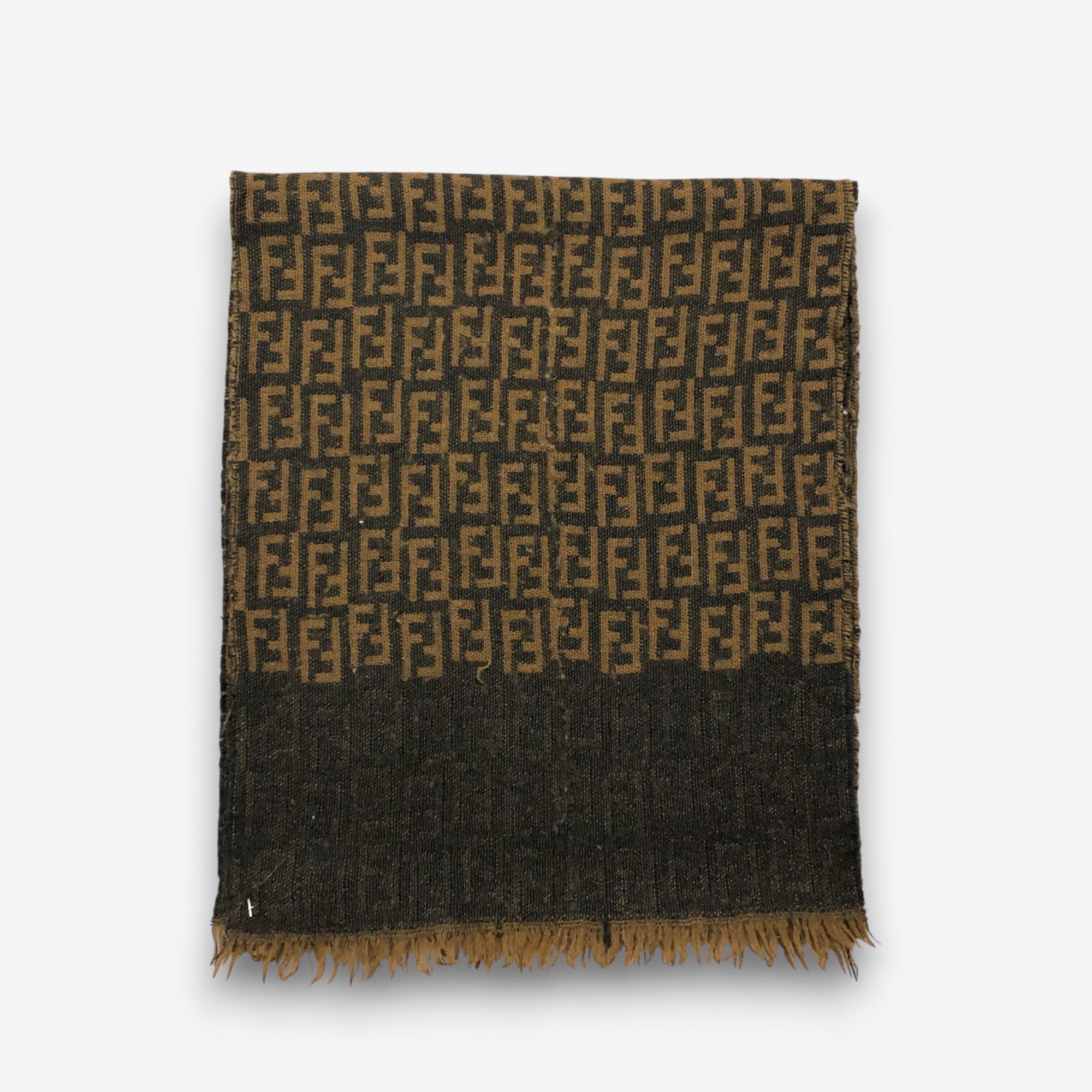 Japanese Brand Vintage Fendi Scarf Fendi Zucca FF Monogram Wool Scarves Size ONE SIZE - 2 Thumbnail