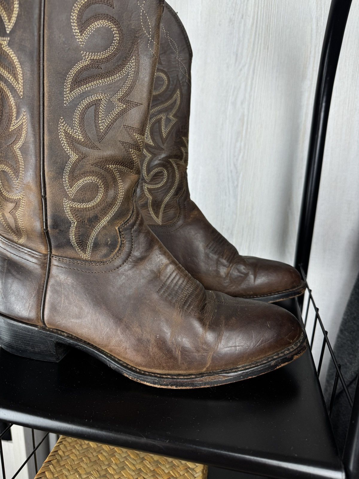 Dan Post Dan Post Vintage Men’s Brown Used Cowboy Western Boots 9EW Size US 9 / EU 42 - 3 Thumbnail