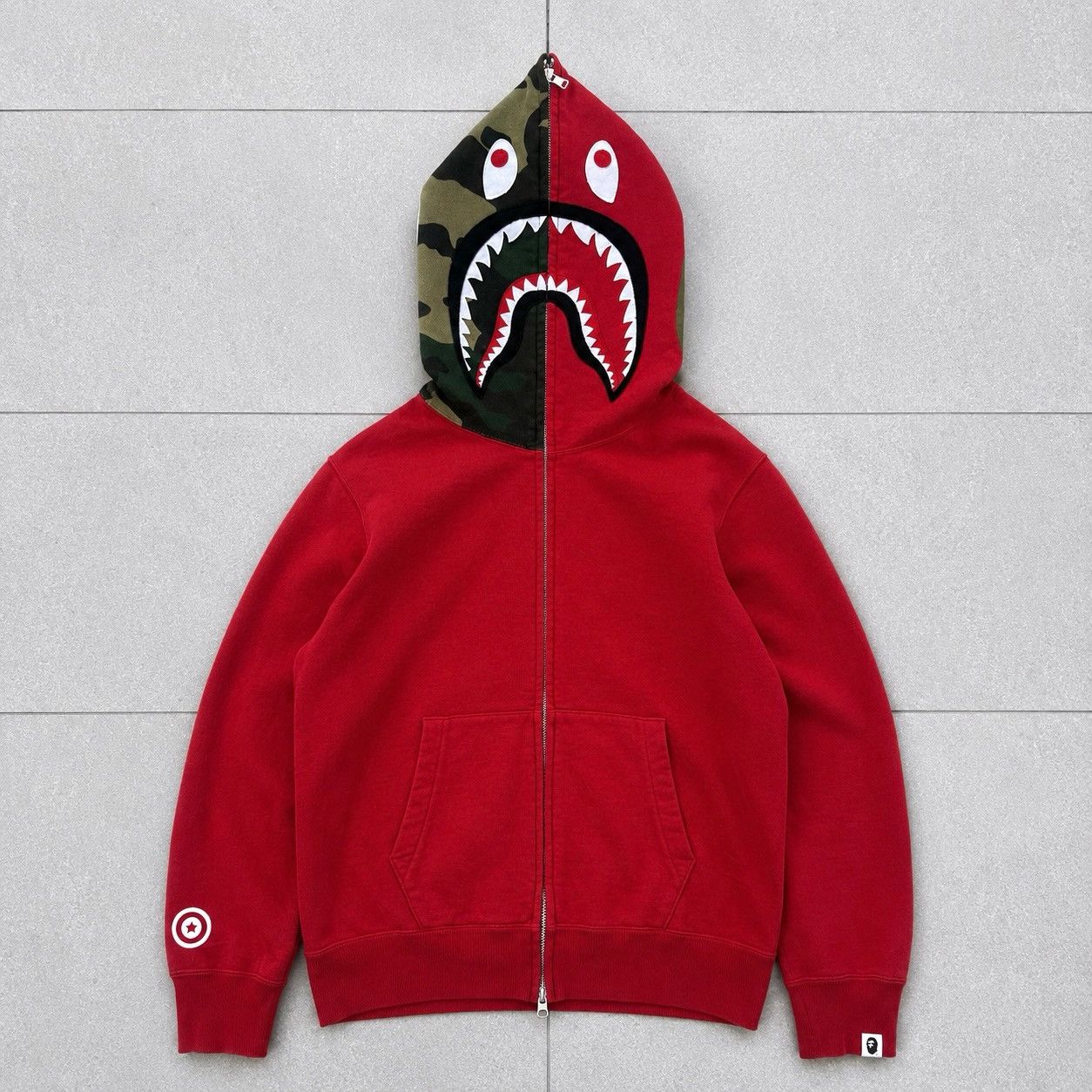 Bape × Nigo Bape Red Camo Polka Dot Tiger Full-Zip Hoodie | Grailed