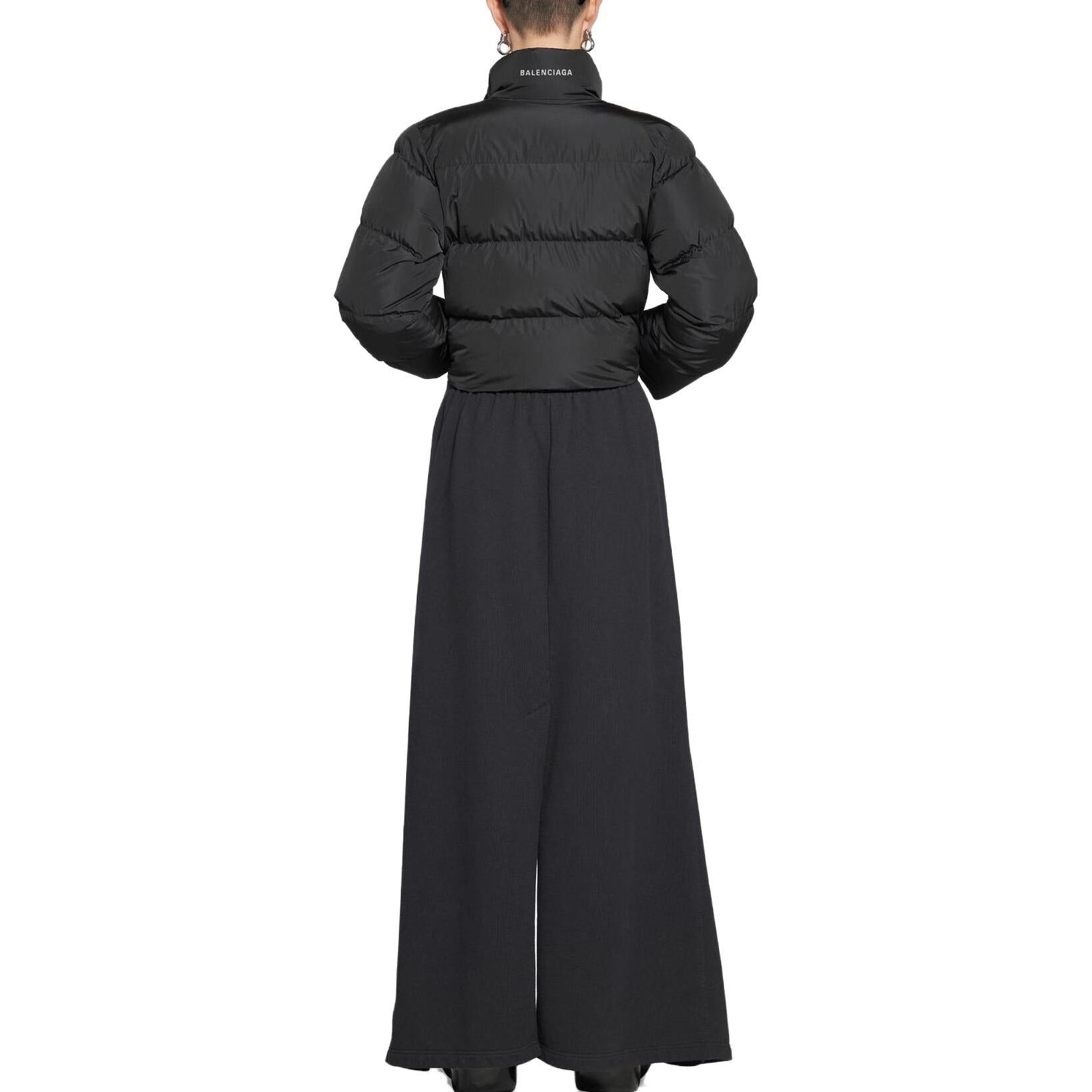 Balenciaga o1mt1gz0325 Shrunk Puffer Jacket in Black Size S / US 4 / IT 40 - 4 Thumbnail