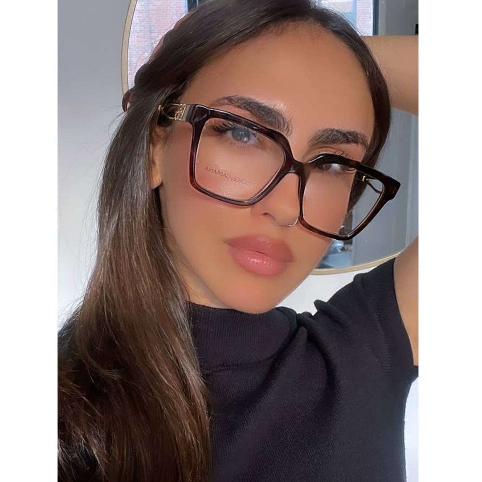 Dolce & Gabbana NEW Dolce Gabbana DG3376-B Brown Strass Eyeglasses Frames Size ONE SIZE - 1 Thumbnail