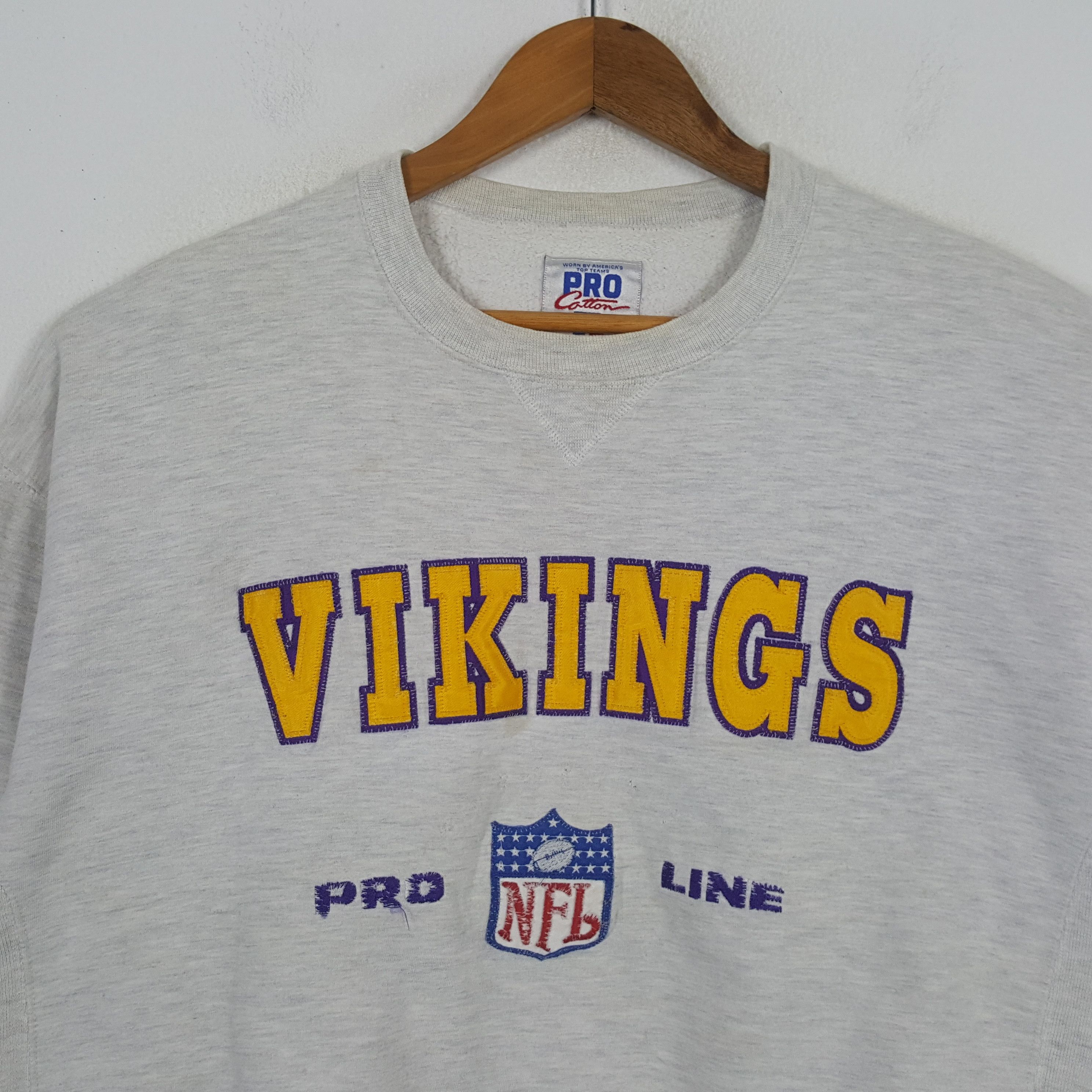 NFL × Vintage Vintage VIKINGS American Football NFL Team Sweatshirt C286N2 Size US L / EU 52-54 / 3 - 2 Thumbnail