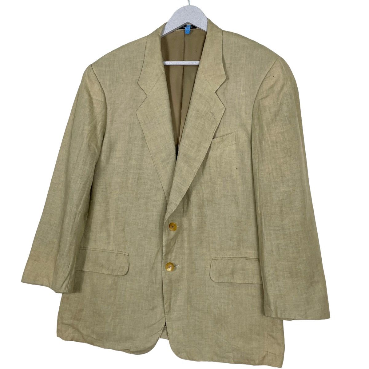 Karl Lagerfeld × Vintage 💥90s KARL LAGERFELD LINEN BUTTON BLAZER JACKET Size US L / EU 52-54 / 3 - 2 Thumbnail