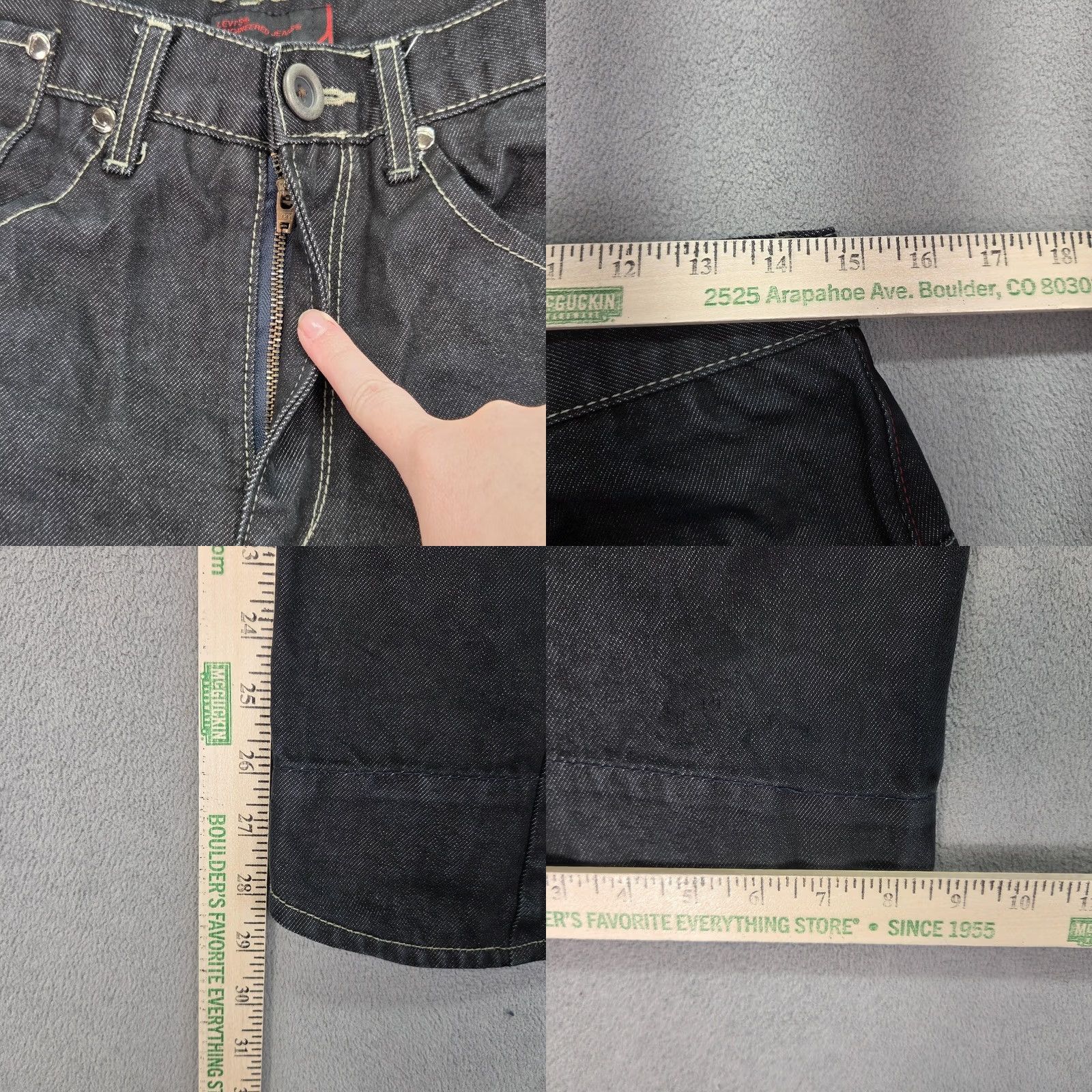 Levi's Levi's Premium Jeans Mens Black 29x28 Straight Zip 5-Pocket Engineered Twisted Seam Vintage No Size US 29 - 9 Thumbnail