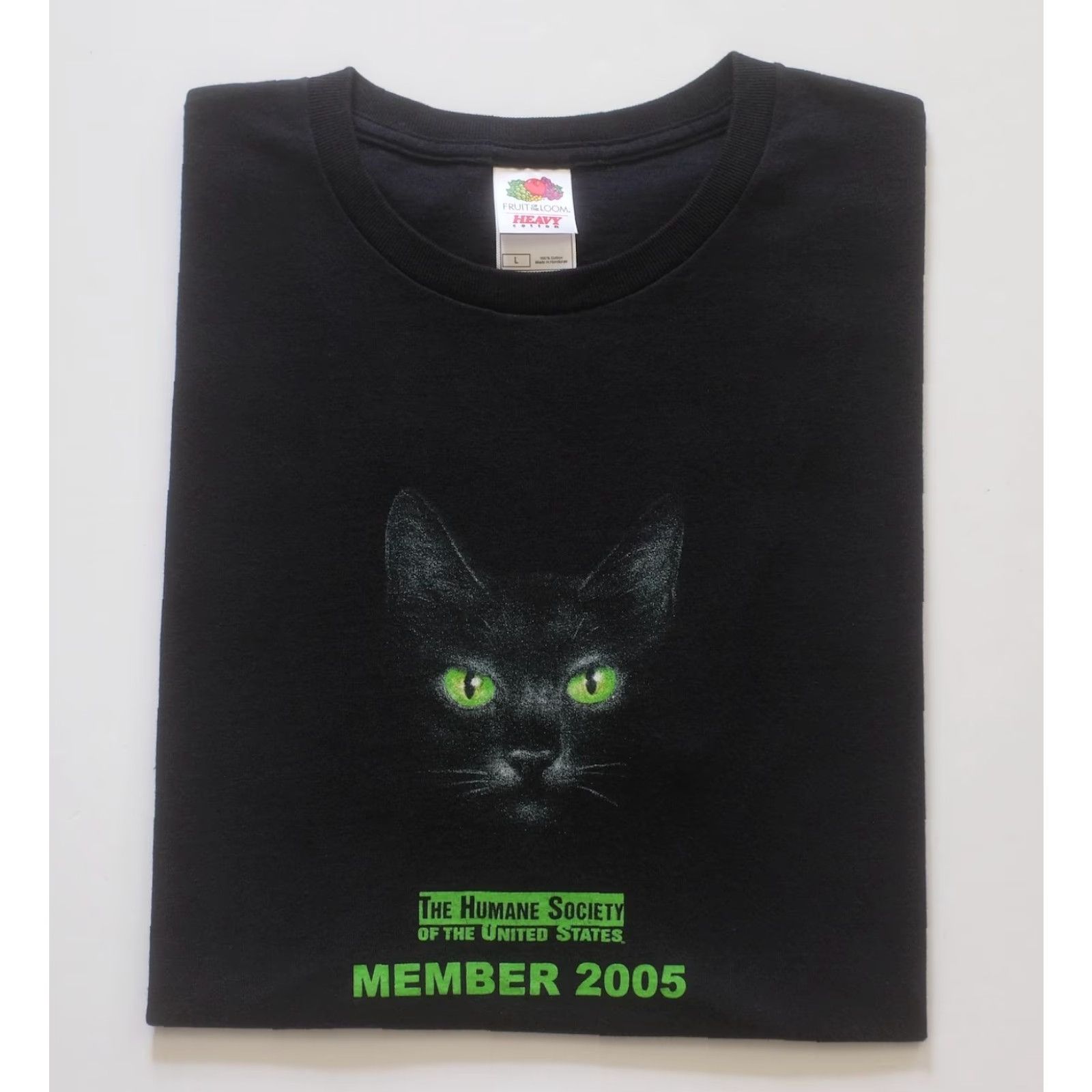 Fruit Of The Loom VINTAGE Fruit of the Loom VTG Y2K RETRO CAT HUMANE SOCIETY MEMBER ANIMAL T SHIRT MEN SZ L Black Cotton Short Sleeve Crew Neck Size US L / EU 52-54 / 3 - 5 Thumbnail