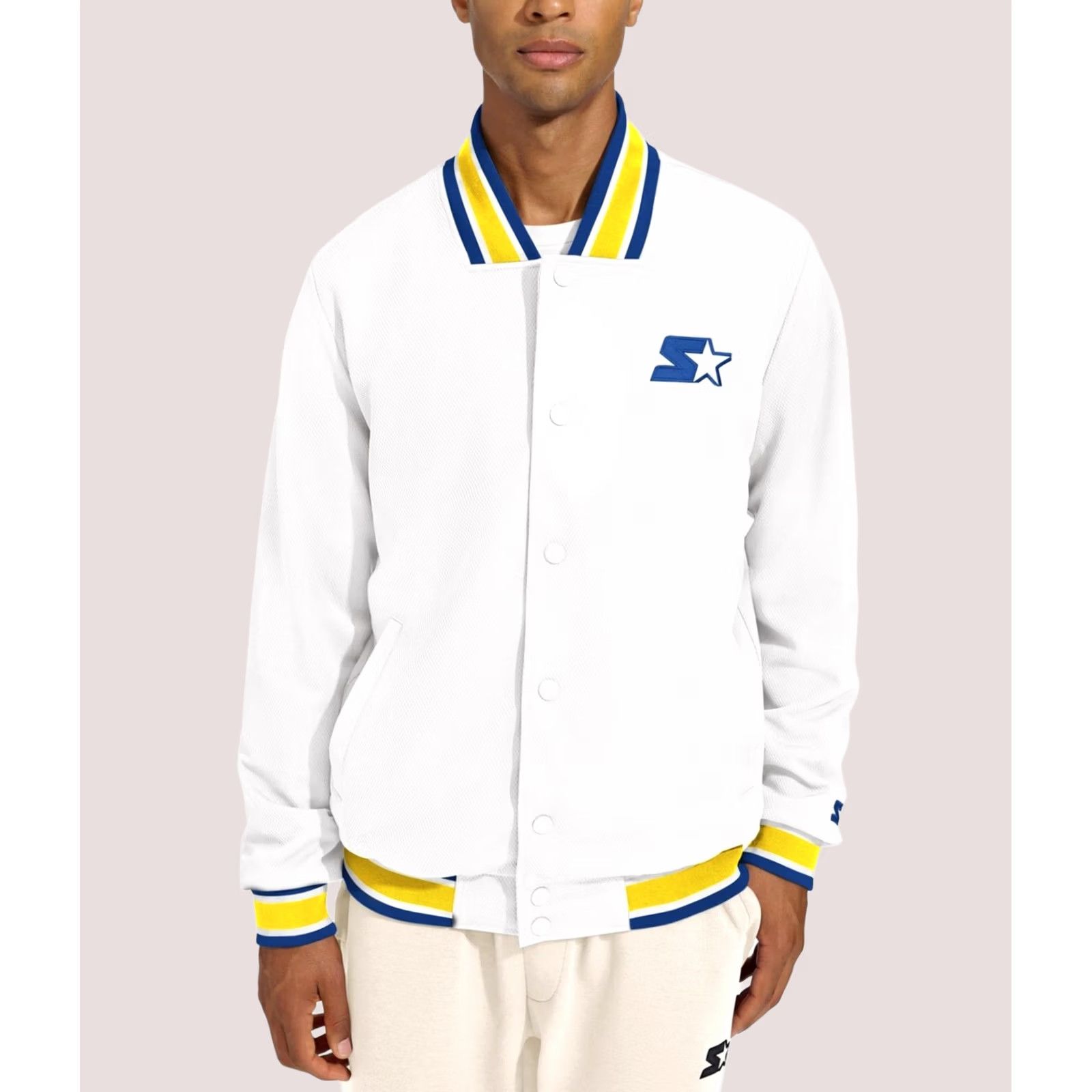 Starter STARTER Mens Varsity Jacket white M Size US M / EU 48-50 / 2 - 1 Thumbnail
