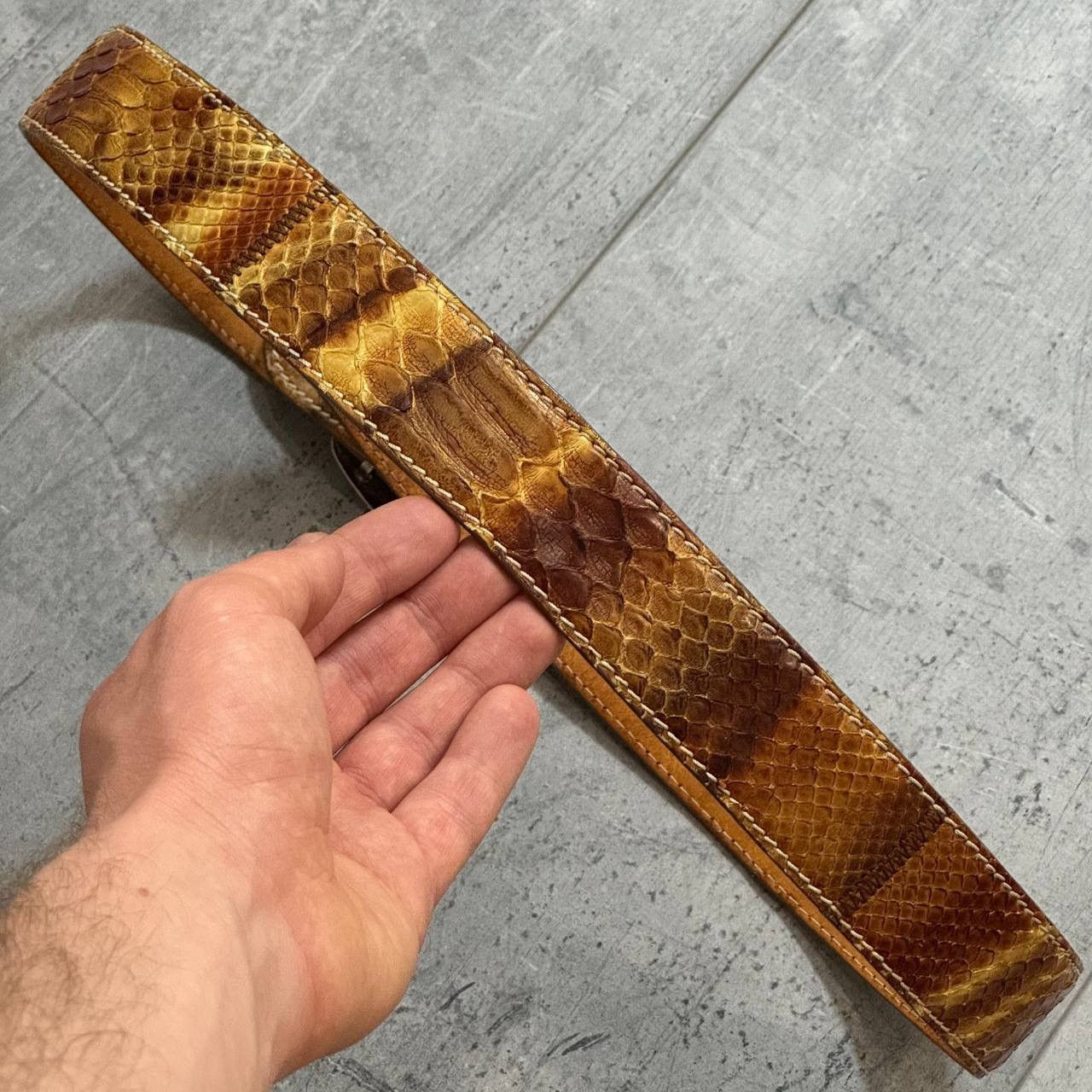 Genuine Leather Reptile’s House Genuine Python Leather Belt Size ONE SIZE - 2 Thumbnail