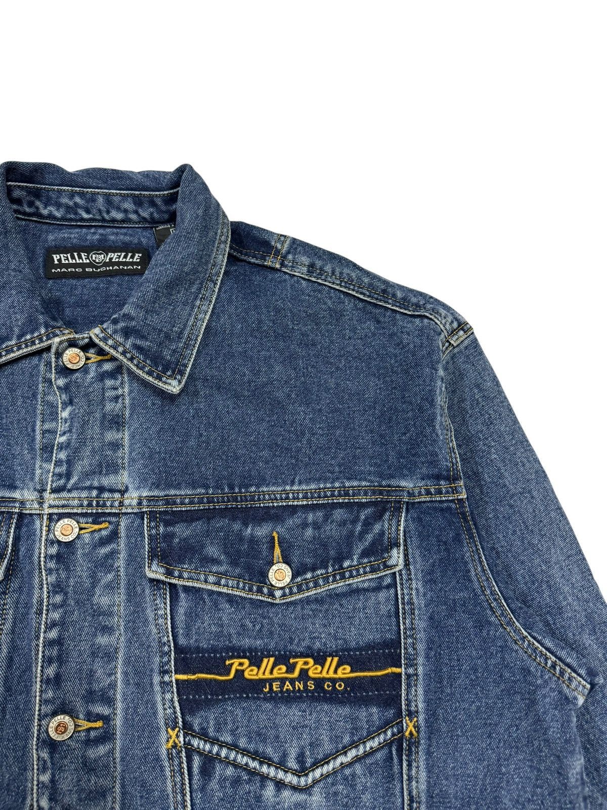 Marc Buchanan × Pelle Pelle × Vintage Vtg🔥90’s Marc Buchanan Pelle Pelle Trucker Denim Rap Style Size US M / EU 48-50 / 2 - 8 Thumbnail