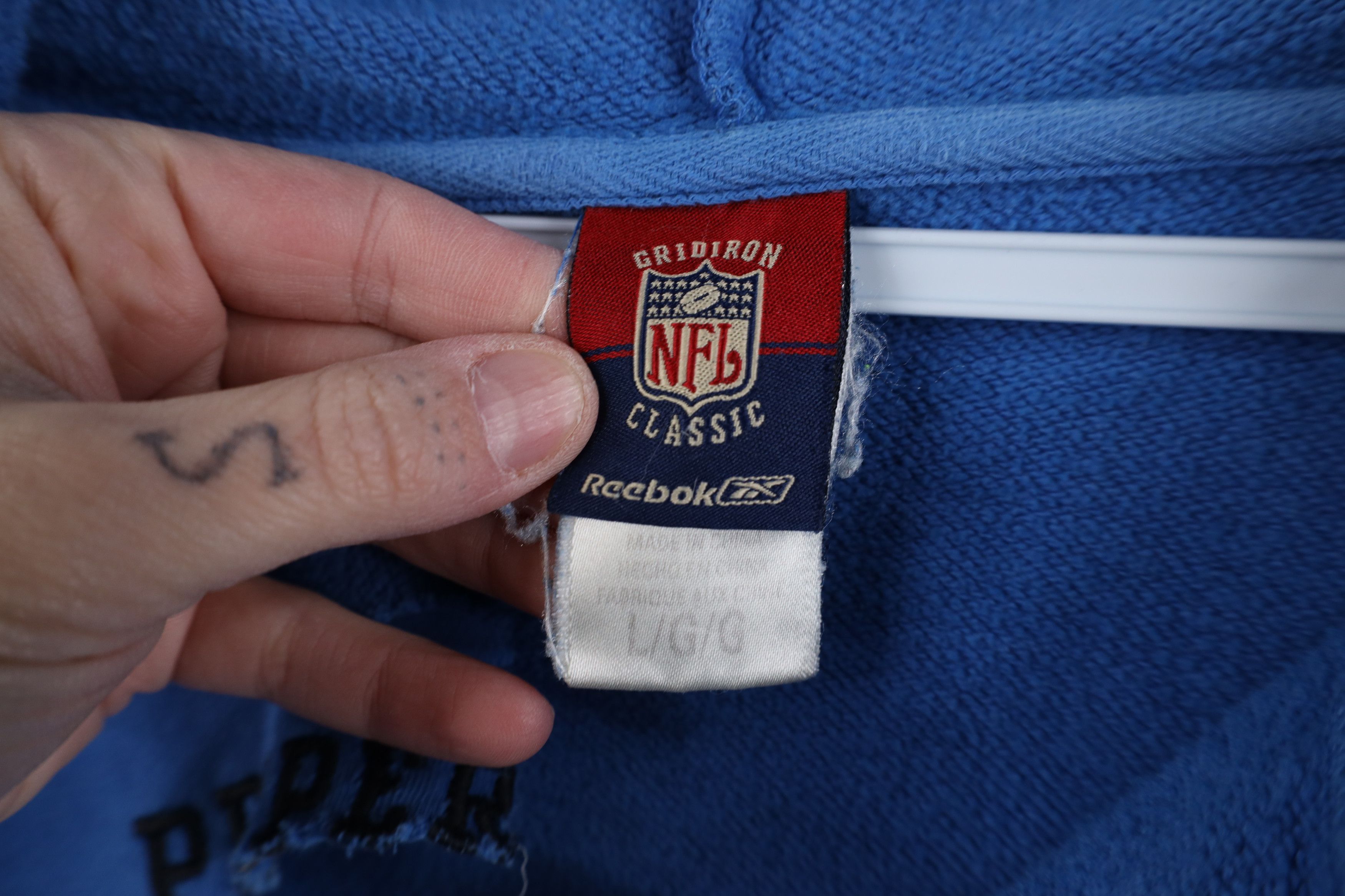 Reebok Vintage Reebok Detroit Lions Football Hoodie Sweatshirt Blue Size US L / EU 52-54 / 3 - 6 Thumbnail