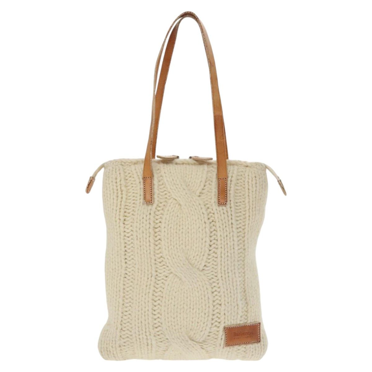 Burberry White Wool Tote Bag (Pre-Owned) Size ONE SIZE - 1 Thumbnail