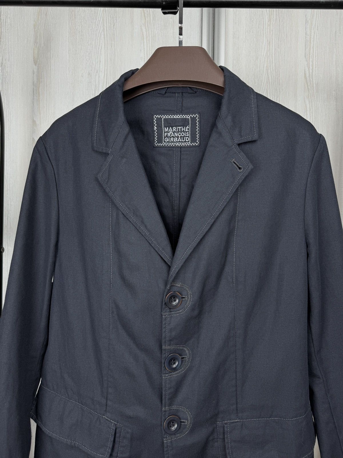 Marithe + Francois Girbaud Marithe Francois Girbaud Linen Cotton Men Blazer Avant Garde Size 42R - 3 Thumbnail