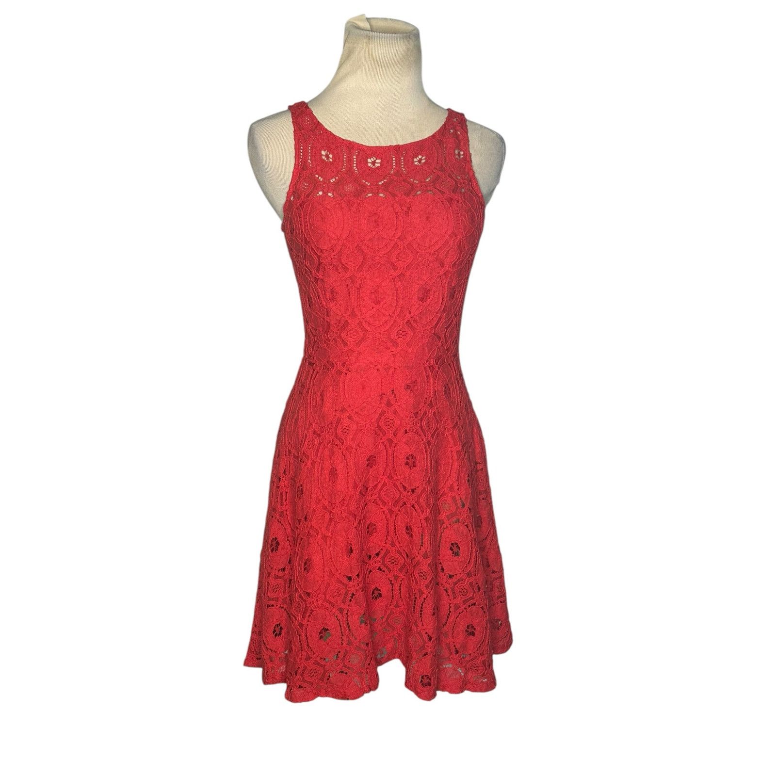 BB Dakota BB Dakota red lace fit and flare mini dress size 0 Size XS / US 0-2 / IT 36-38 - 1 Thumbnail