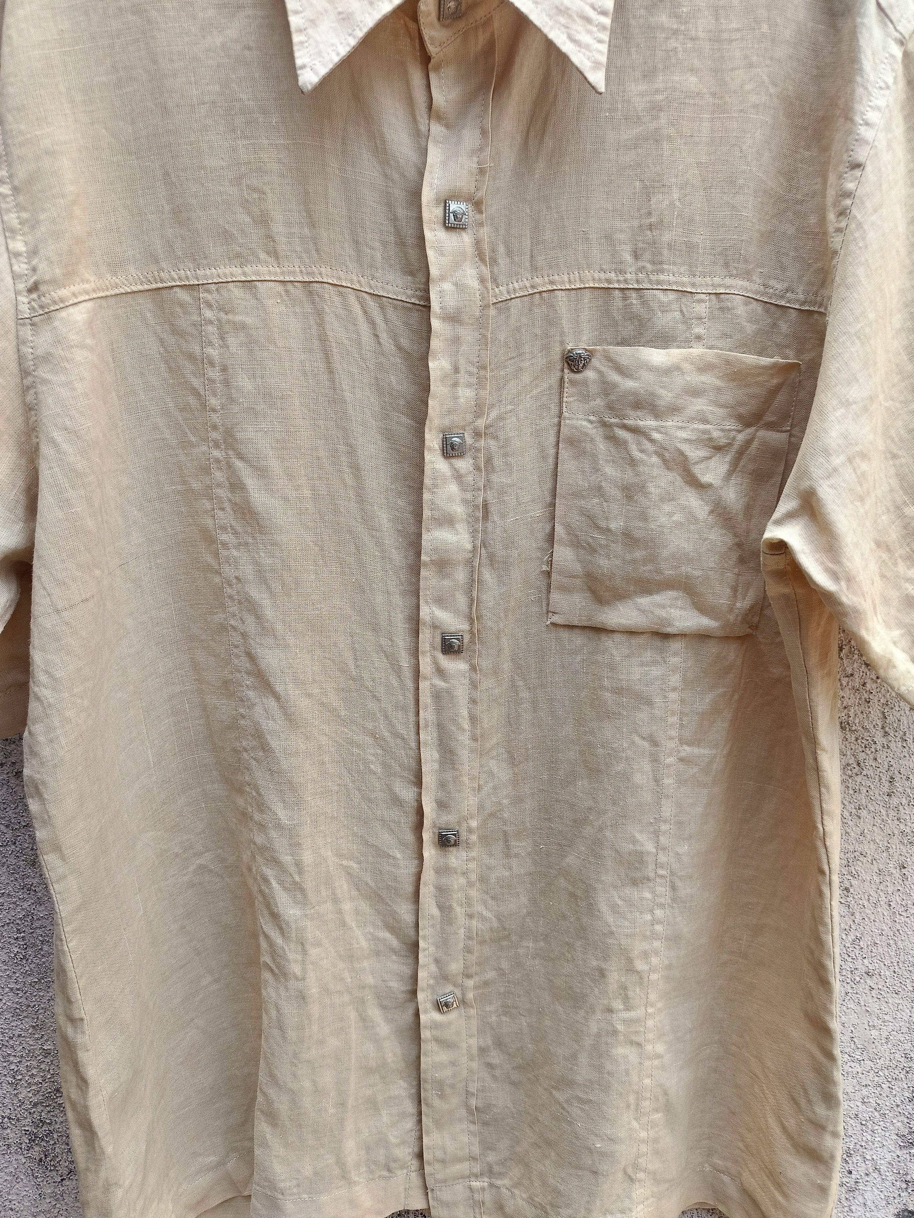 Versace Jeans Couture 90's VERSACE JEANS COUTURE VINTAGE SHIRT BUTTON UP LINEN Size US L / EU 52-54 / 3 - 4 Thumbnail