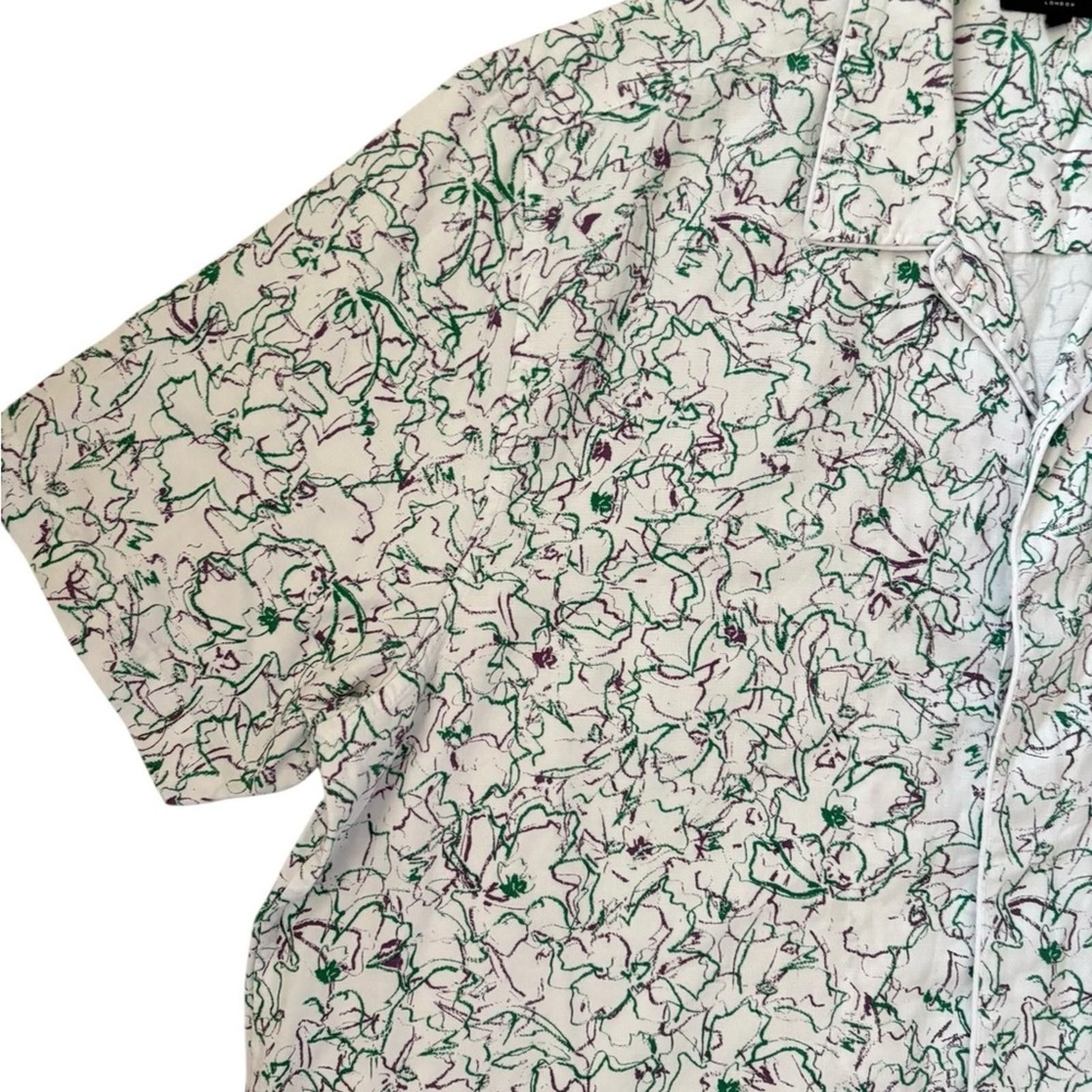 Ted Baker Ted Baker Bartlet Short Sleeve Printed Button-Up Shirt Size US L / EU 52-54 / 3 - 7 Thumbnail