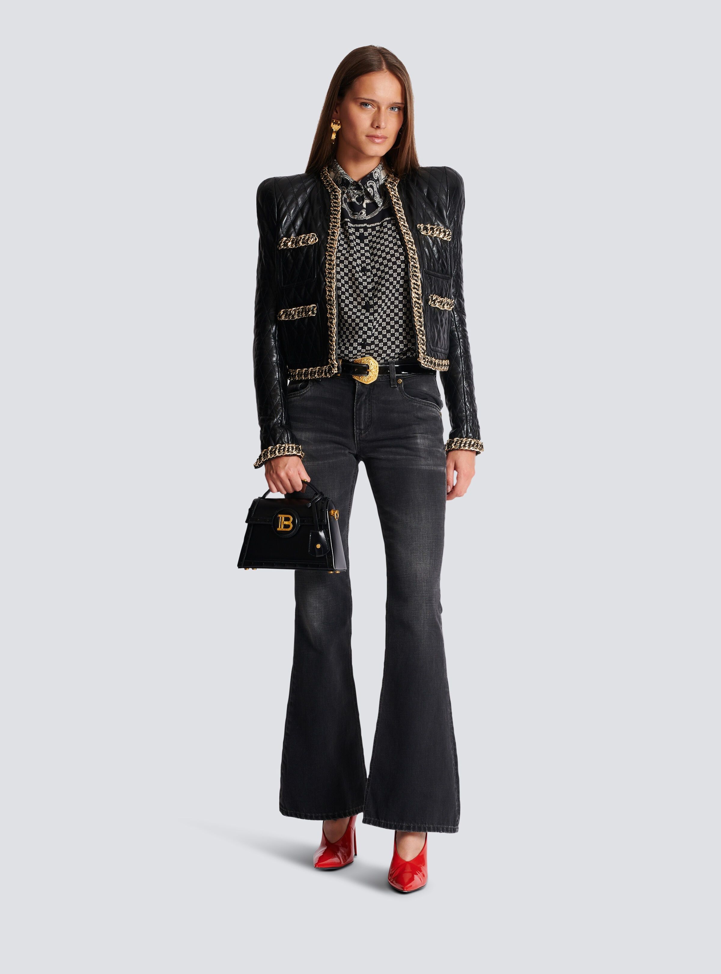 Balmain o1s1wg110825 Paisley Print Silk Shirt in Black Size L / US 10 / IT 46 - 5 Thumbnail