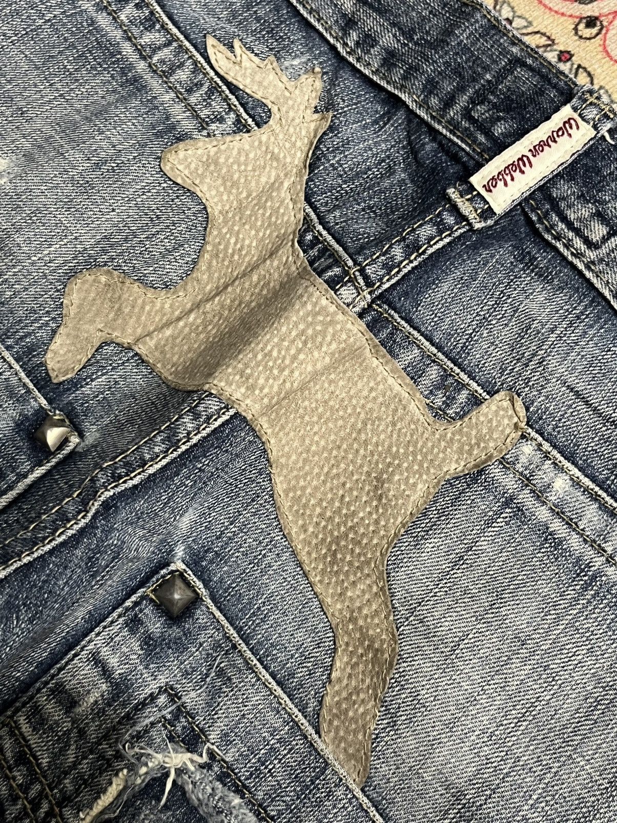 Who Decides War Warren Webber Studded Pocket Antelope Patches Blue Jeans Size US 28 / EU 44 - 9 Thumbnail