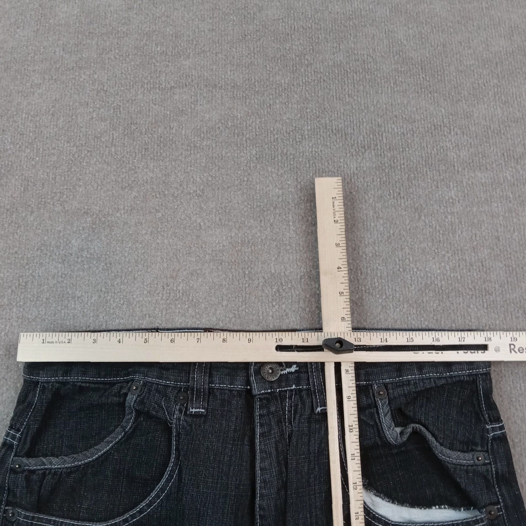 Vintage Evolution Jeans Mens Size 38x34 Blue Denim Straight Hip Hop 5 Pocket Embroidered Size US 36 / EU 52 - 4 Thumbnail