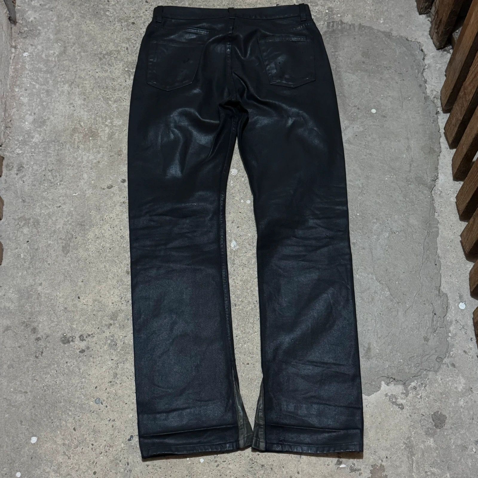Helmut Lang S/S 1999 Helmut Lang wax coated black denim italian cut Size US 29 - 4 Thumbnail