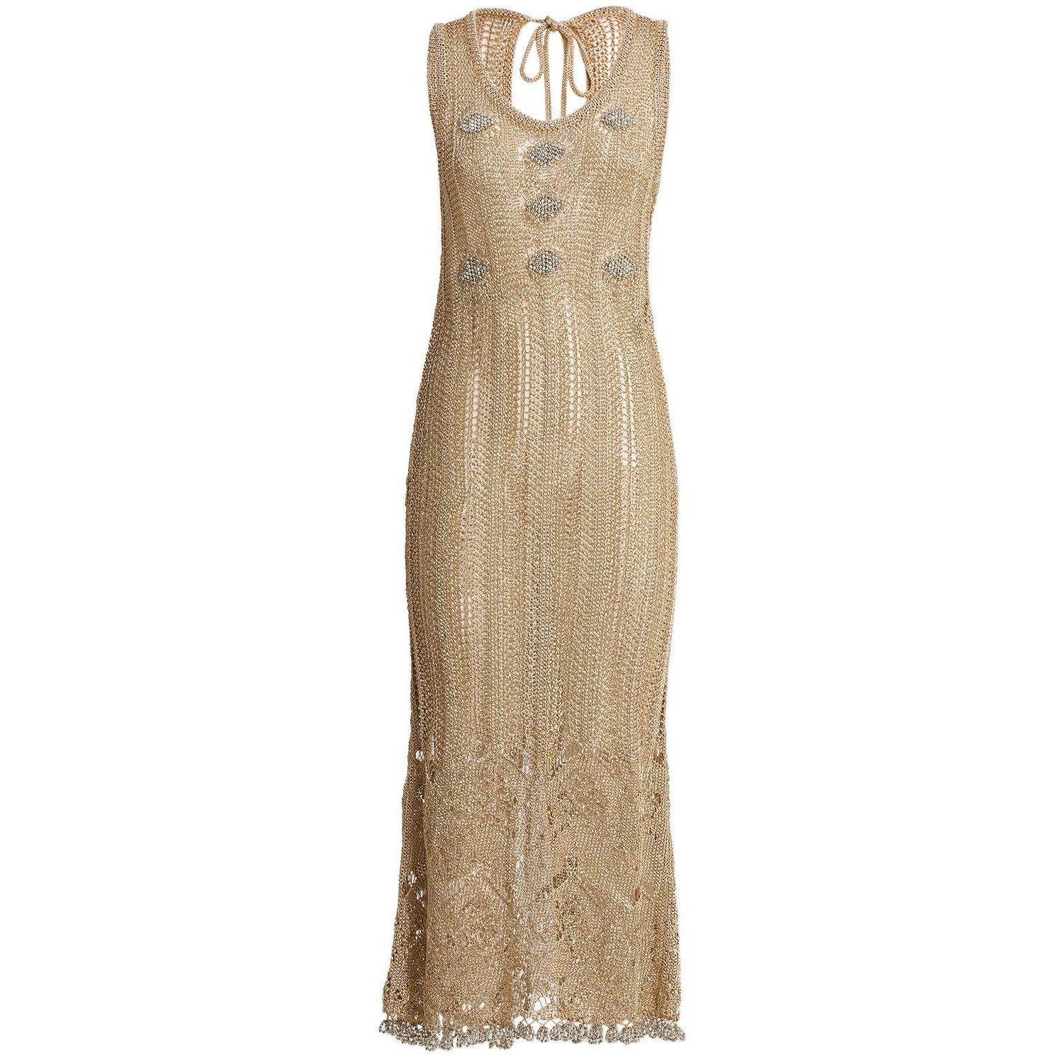 Rabanne Light Gold Crochet long dress New & Authentic (Women -  ilac.rochib.com
