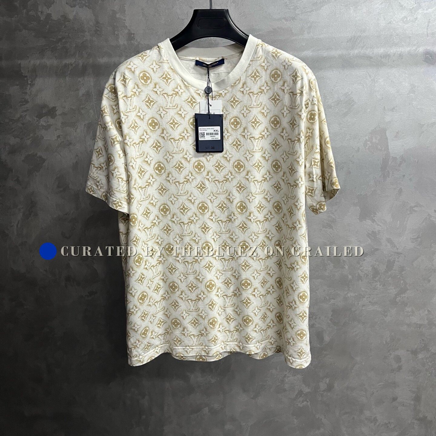 Louis Vuitton Louis Vuitton Beige Logo Print Crewneck T-shirt Size US XXL / EU 58 / 5 - 1 Thumbnail