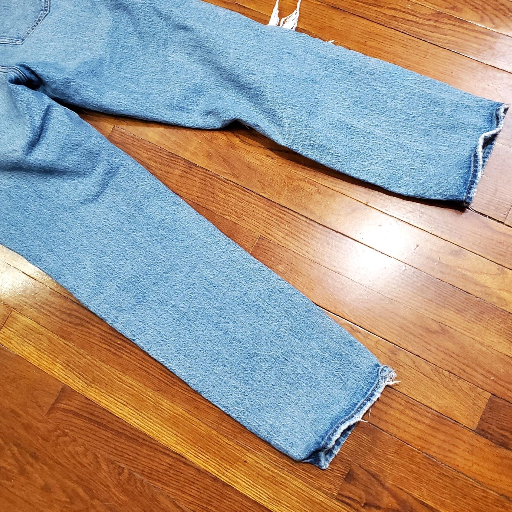 Abercrombie & Fitch Abercrombie & Fitch Jeans Womens 10 Blue The Dad High Rise Distressed Straight Jeans Size 32" / US 10 / IT 46 - 2 Thumbnail