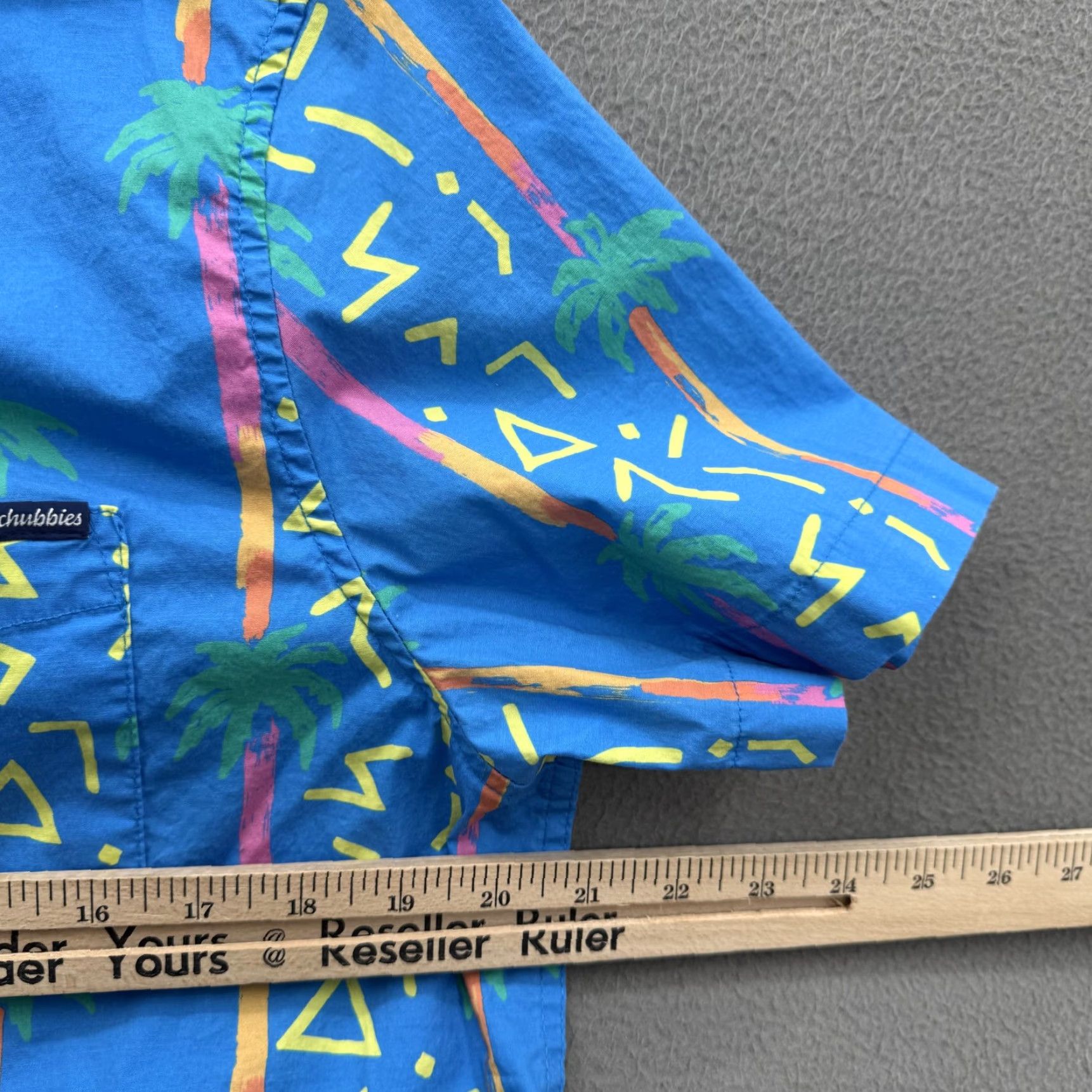 Chubbies Chubbies Shirt Mens M Blue Palm Tree Tropical Short Sleeve Button Up Size US M / EU 48-50 / 2 - 4 Thumbnail